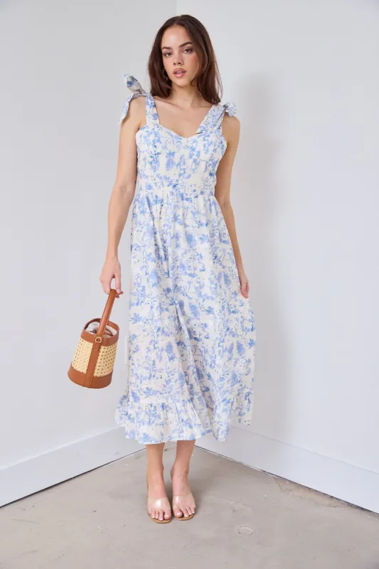 SALE - Peggy Printed Tie Strap Midi Dress sold by fab'rik