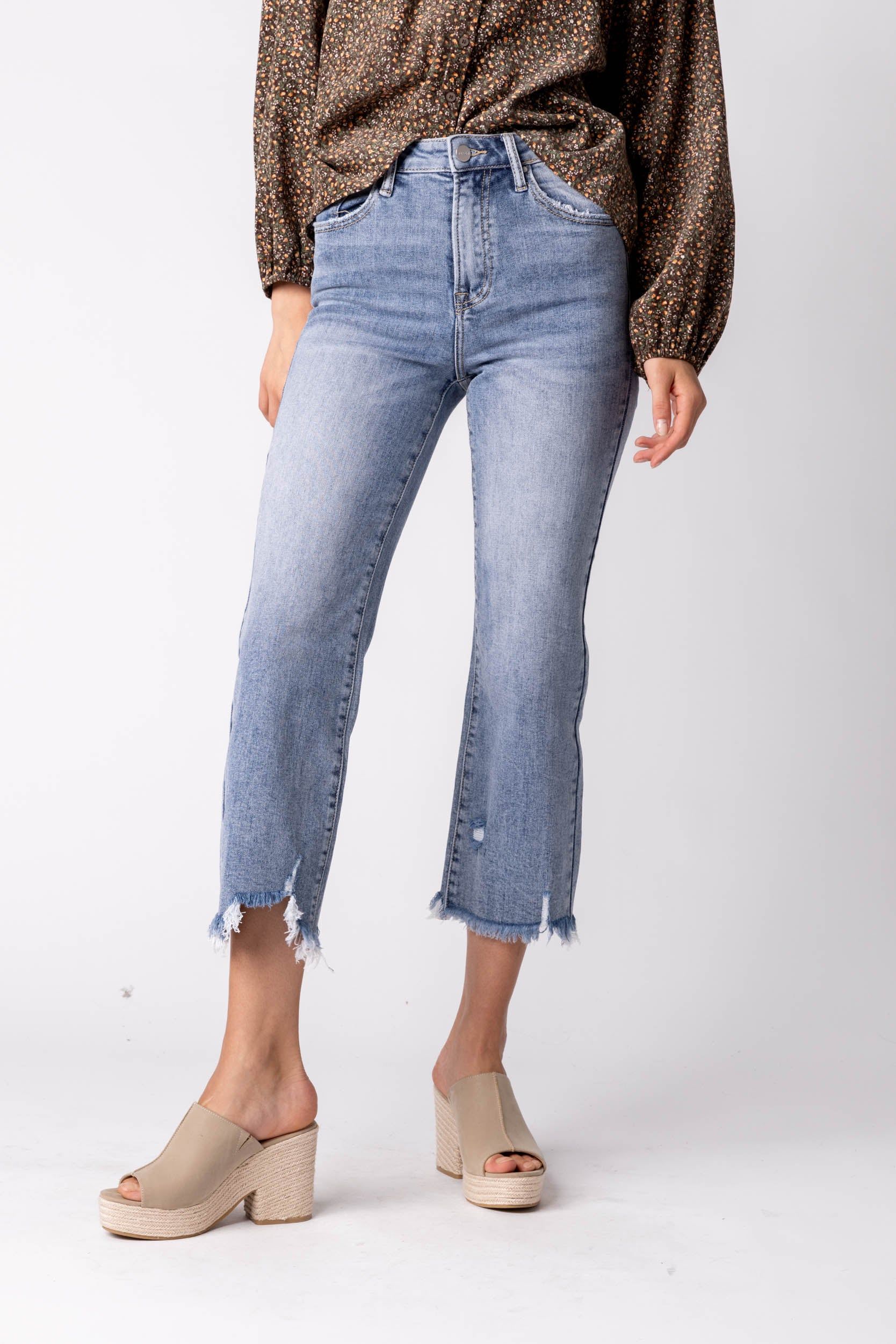 Helena Cropped Straight Leg Jeans sold by fab'rik