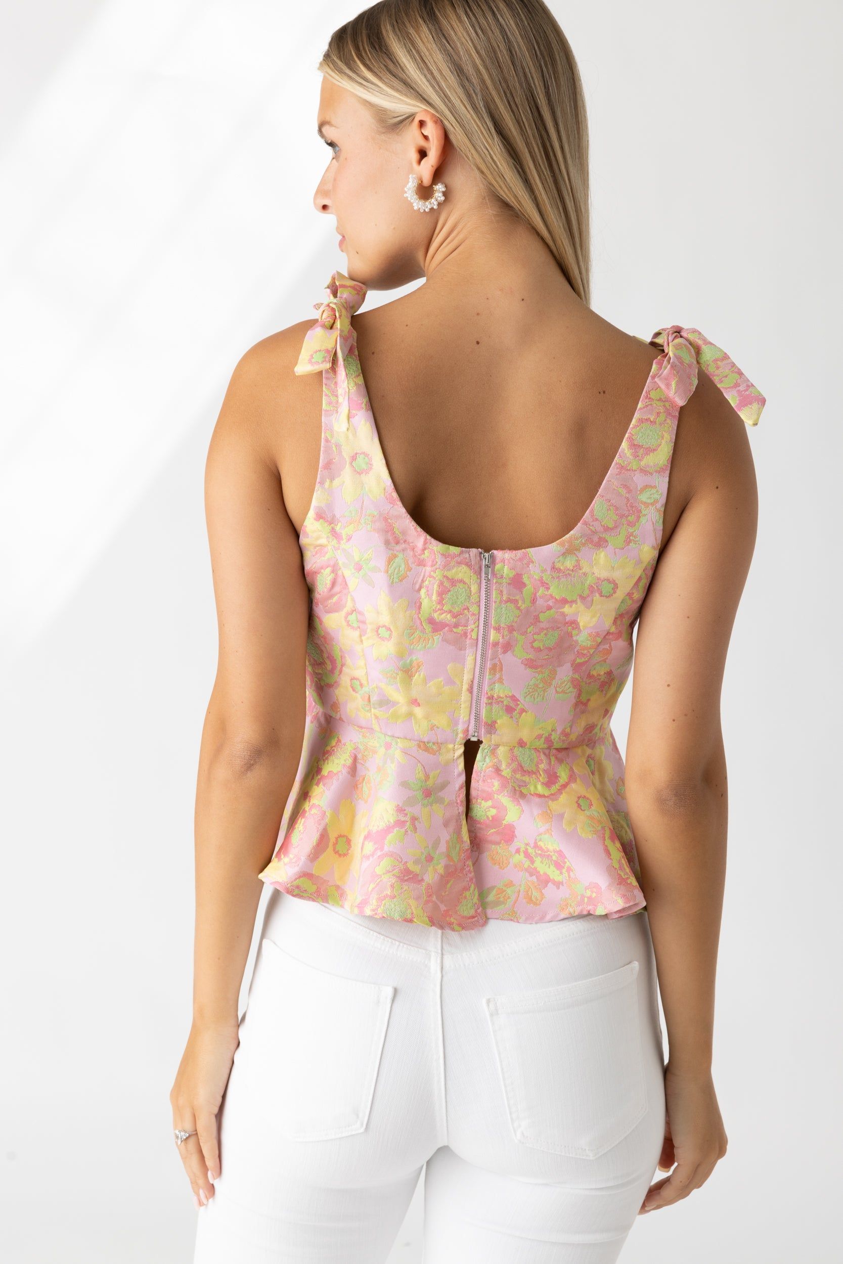 Cassie Brocade Tie Shoulder Top sold by fab'rik product image thumbnail 3
