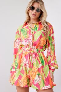 Shannon Printed Woven Romper sold by fab'rik