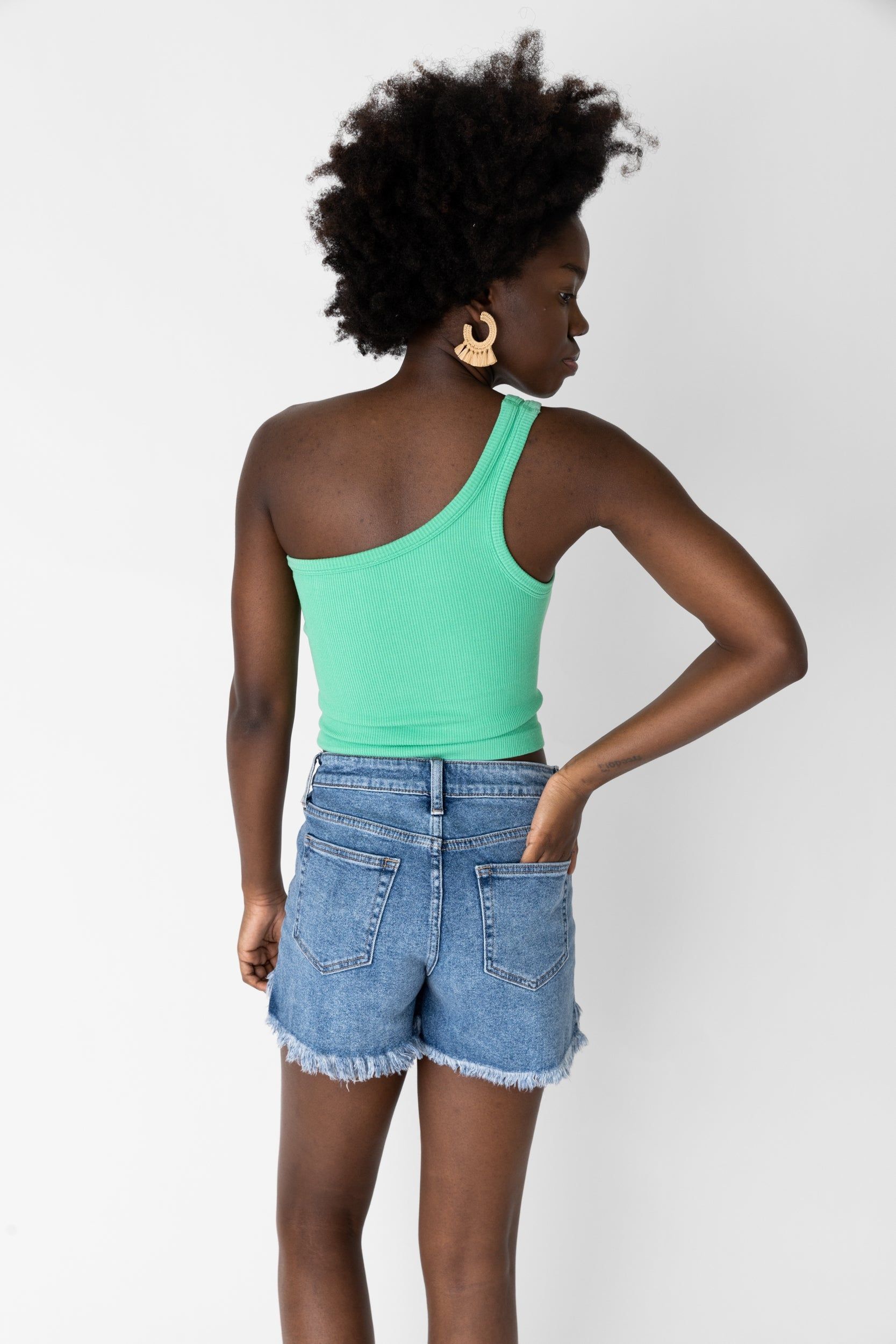 Cleo One Shoulder Cropped Tank sold by fab'rik product image thumbnail 4