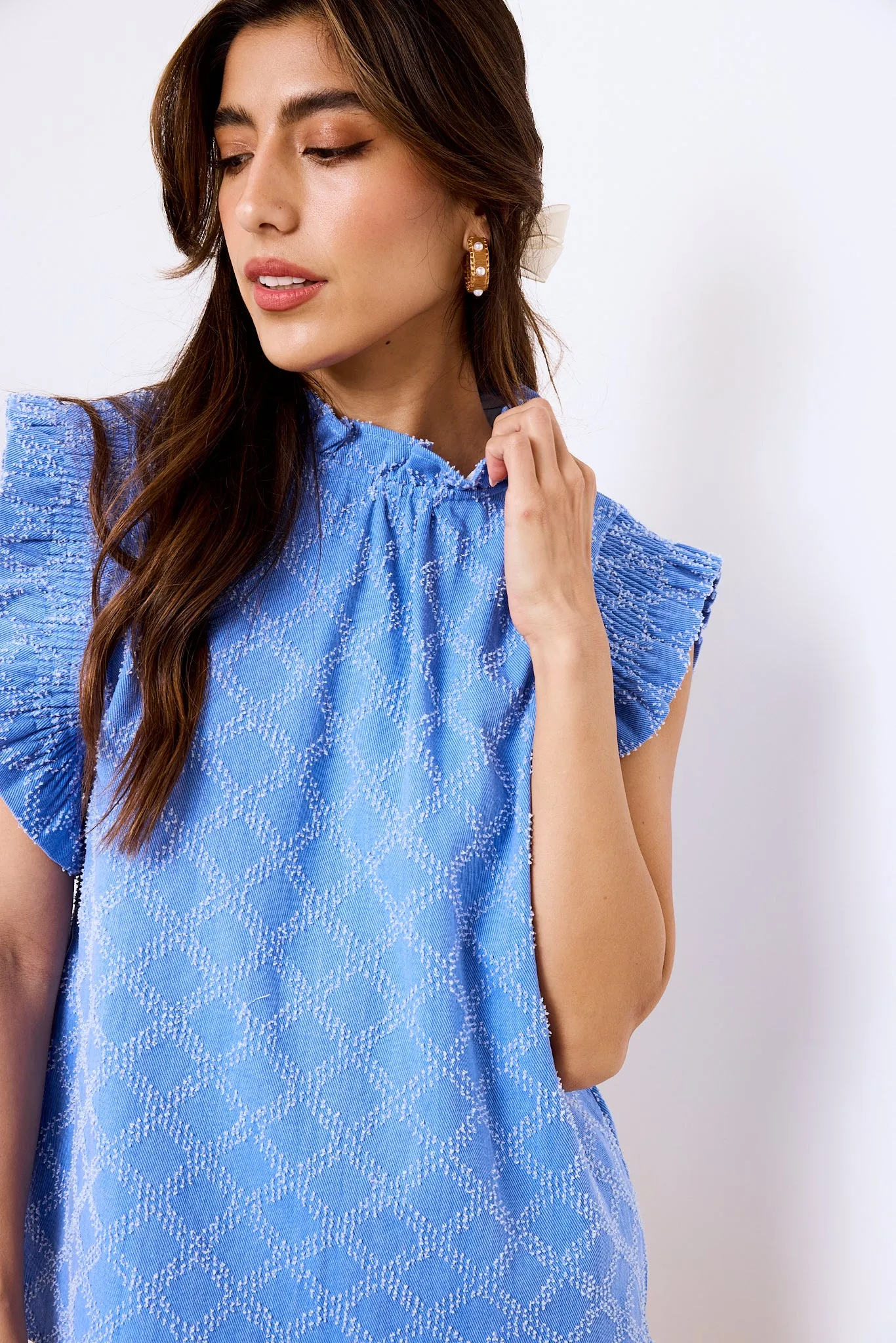 SALE - Bella Flutter Sleeve Textured Top sold by fab'rik product image thumbnail 2