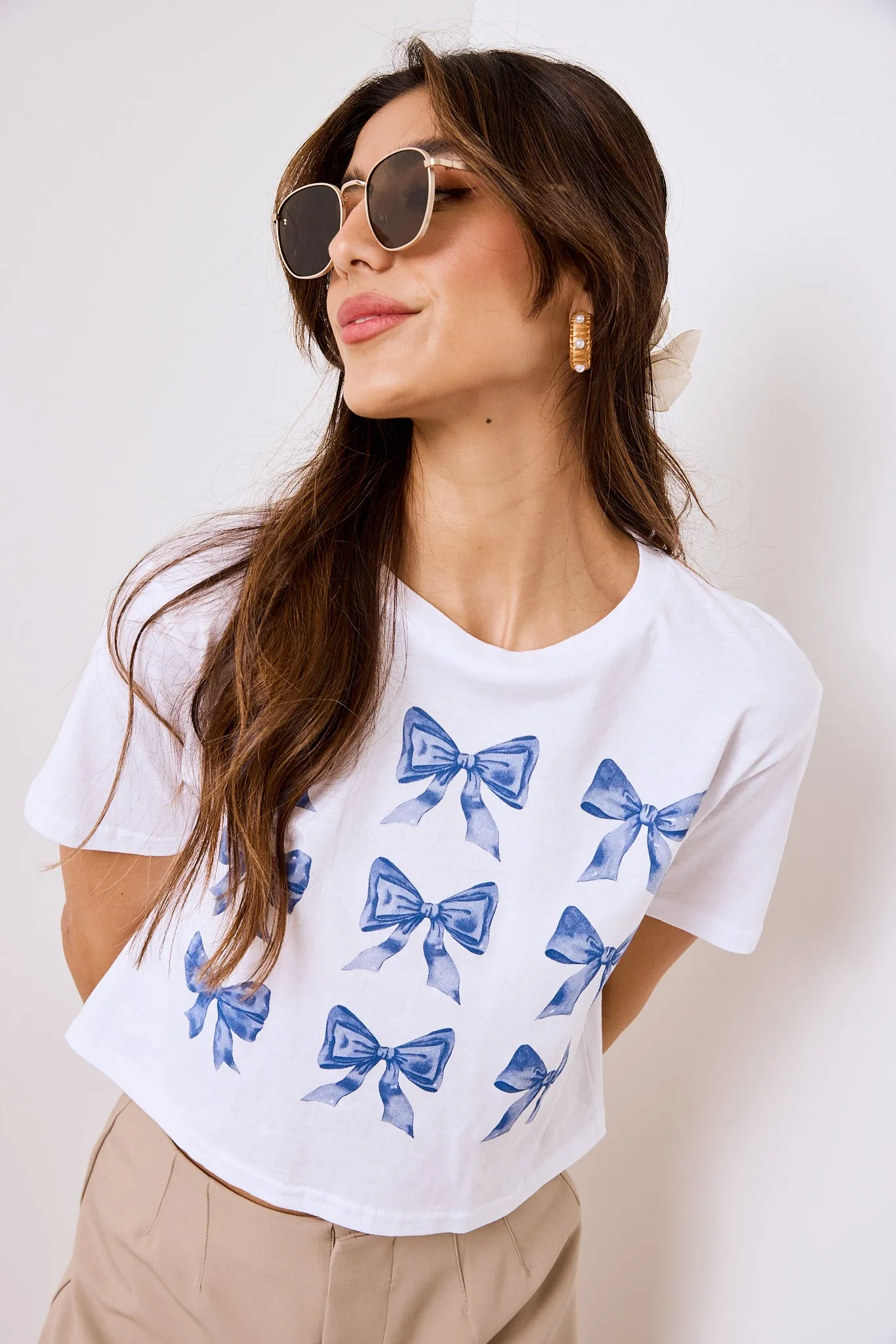 Beatrix Bow Cropped Tee sold by fab'rik product image thumbnail 2
