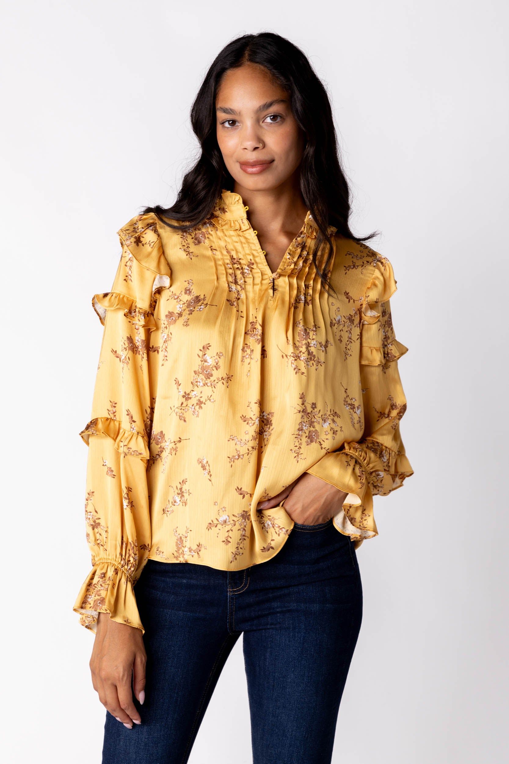SALE - Remi Satin Floral Top sold by fab'rik