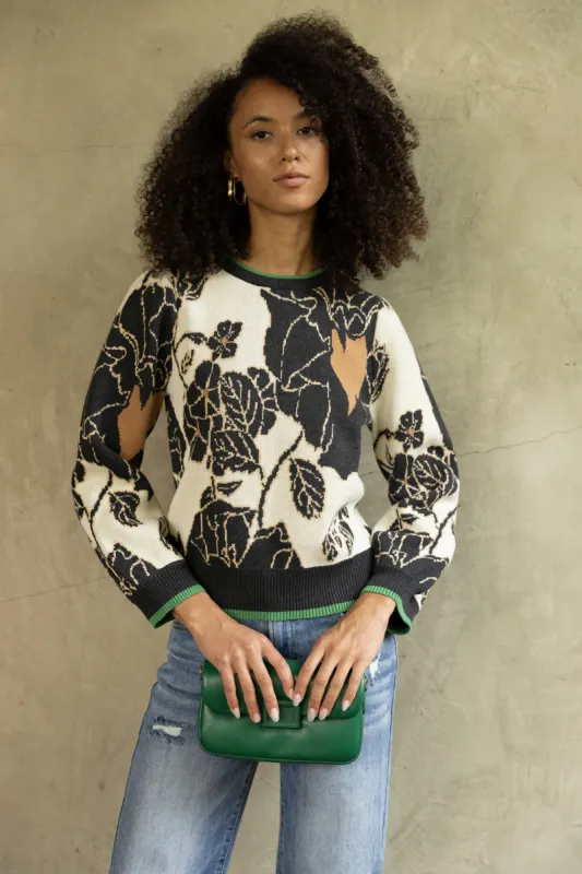 Lane Floral Printed Sweater sold by fab'rik