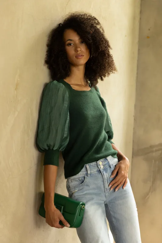 Kelly Knit Puff Sleeve Top sold by fab'rik