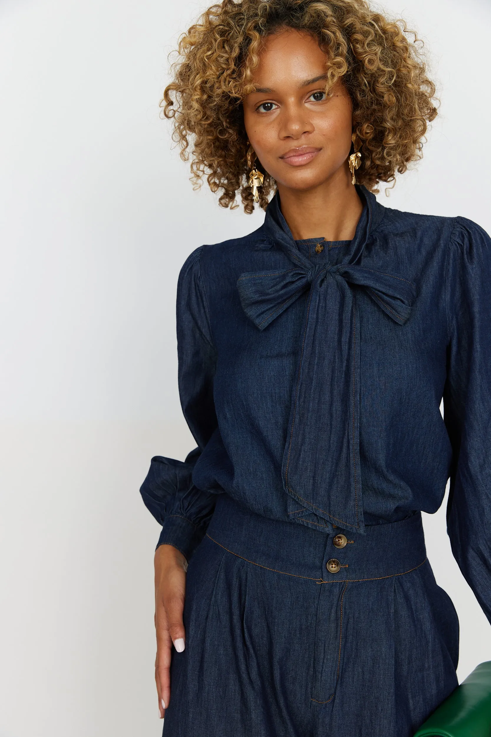 Altha Tie Detail Denim Top sold by fab'rik product image thumbnail 2