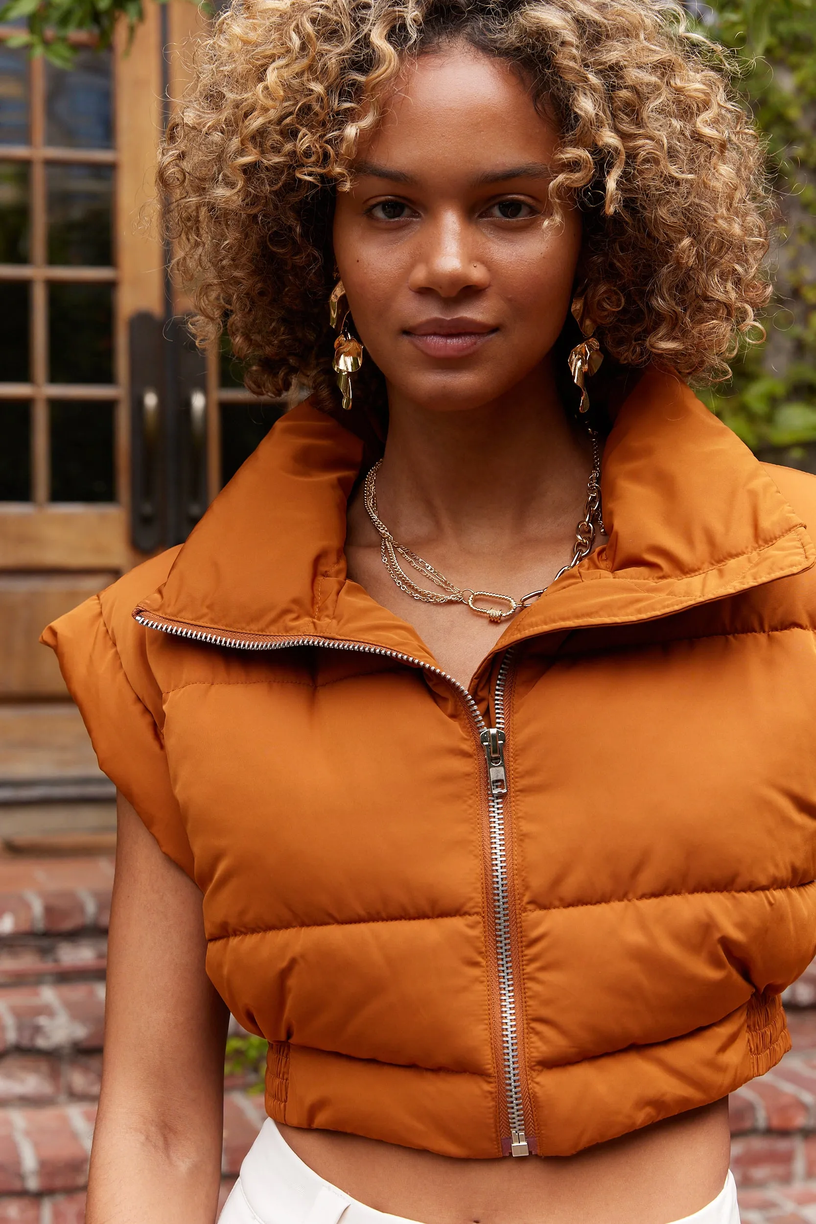 Evelyn Zip Front Puffer Vest sold by fab'rik product image thumbnail 2