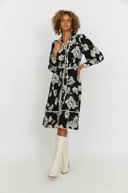 Ellie Floral Long Sleeve Dress sold by fab'rik