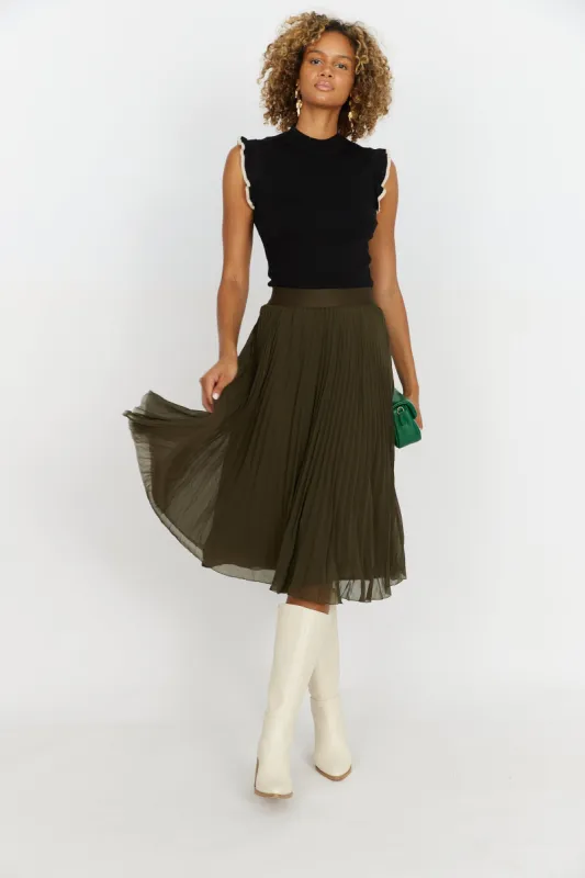 SALE - Hayes Pleated Midi Skirt sold by fab'rik