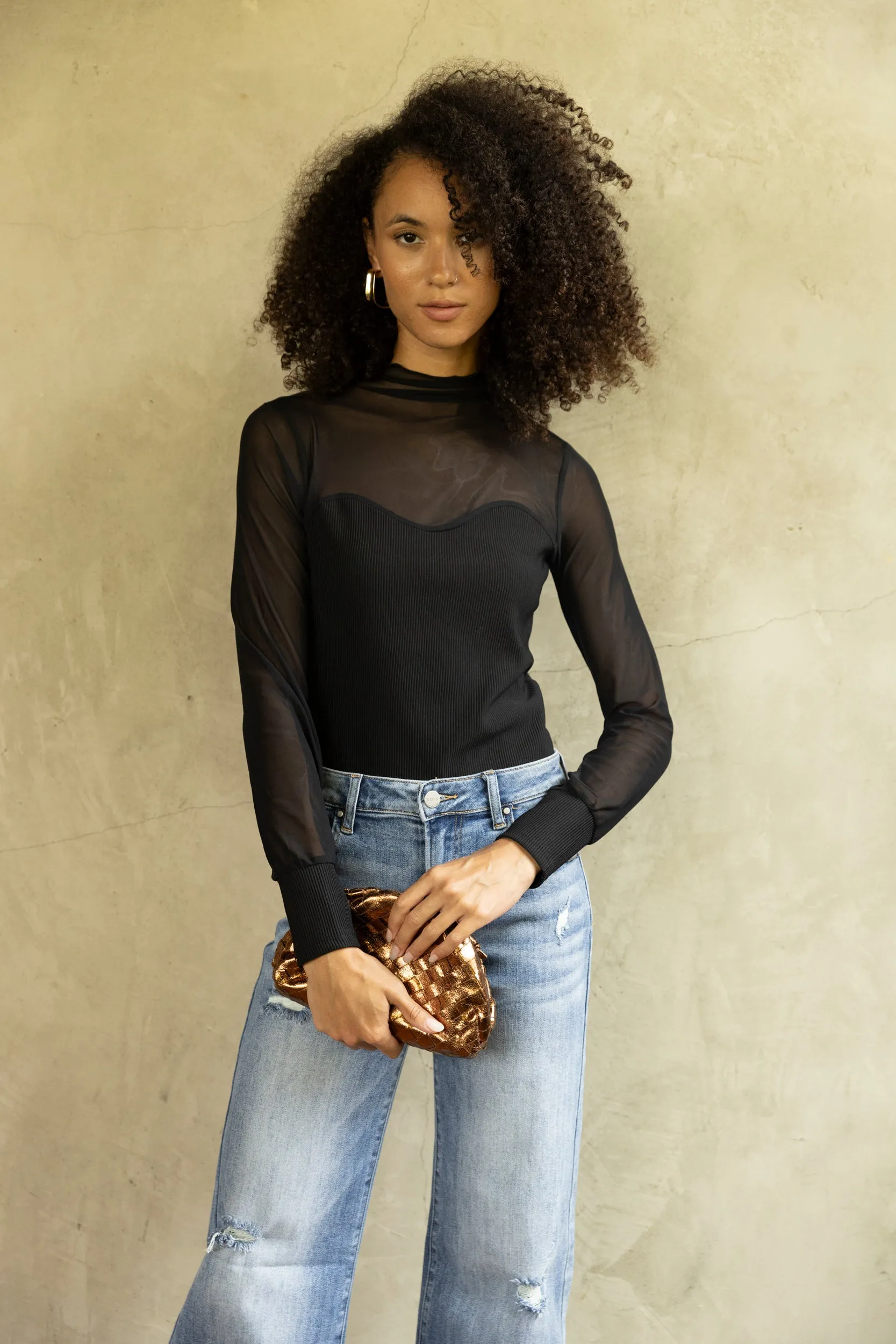 SALE - Alia Mesh Detail Top sold by fab'rik