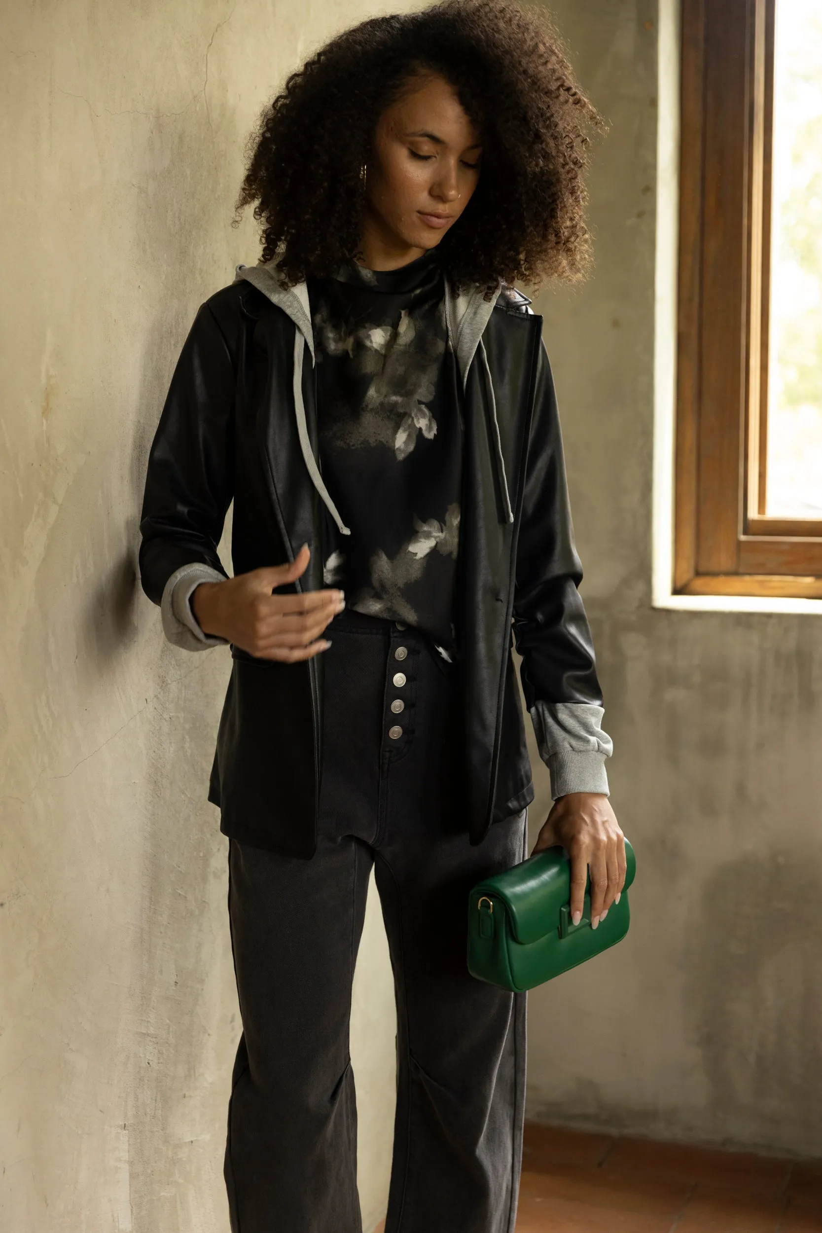 SALE - Wells Hooded Faux Leather Blazer sold by fab'rik product image thumbnail 3