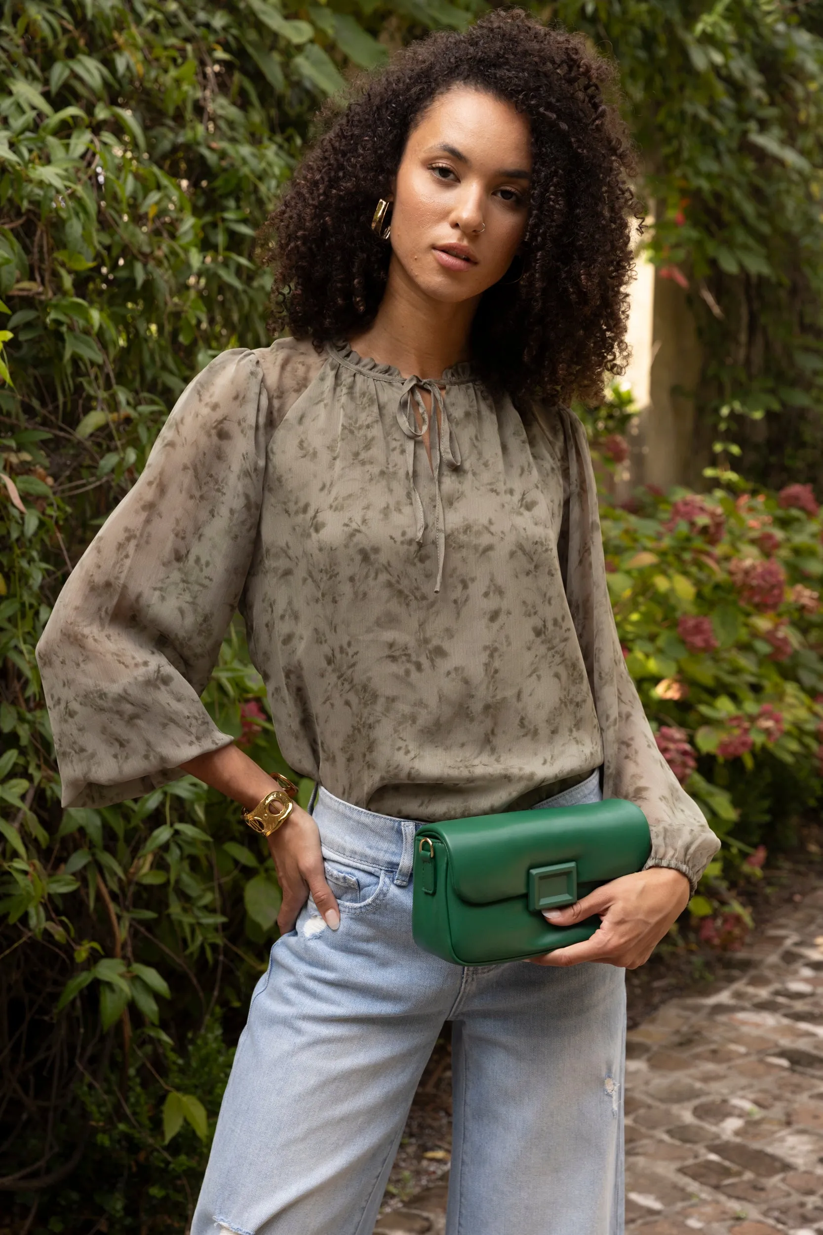 SALE - Hattie Printed Long Sleeve Blouse sold by fab'rik