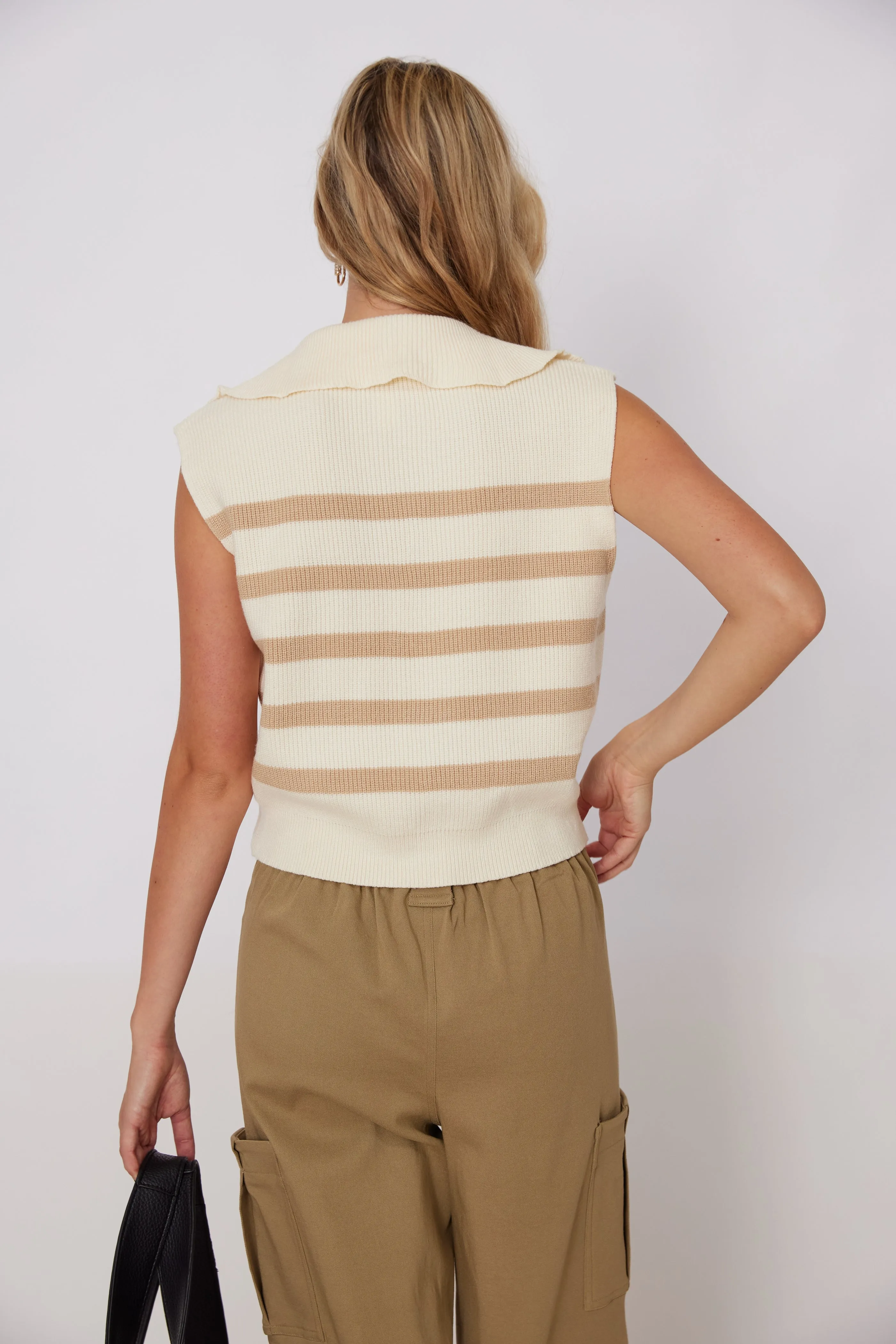 SALE - Coleman Zip Front Short Sleeve Sweater sold by fab'rik product image thumbnail 4