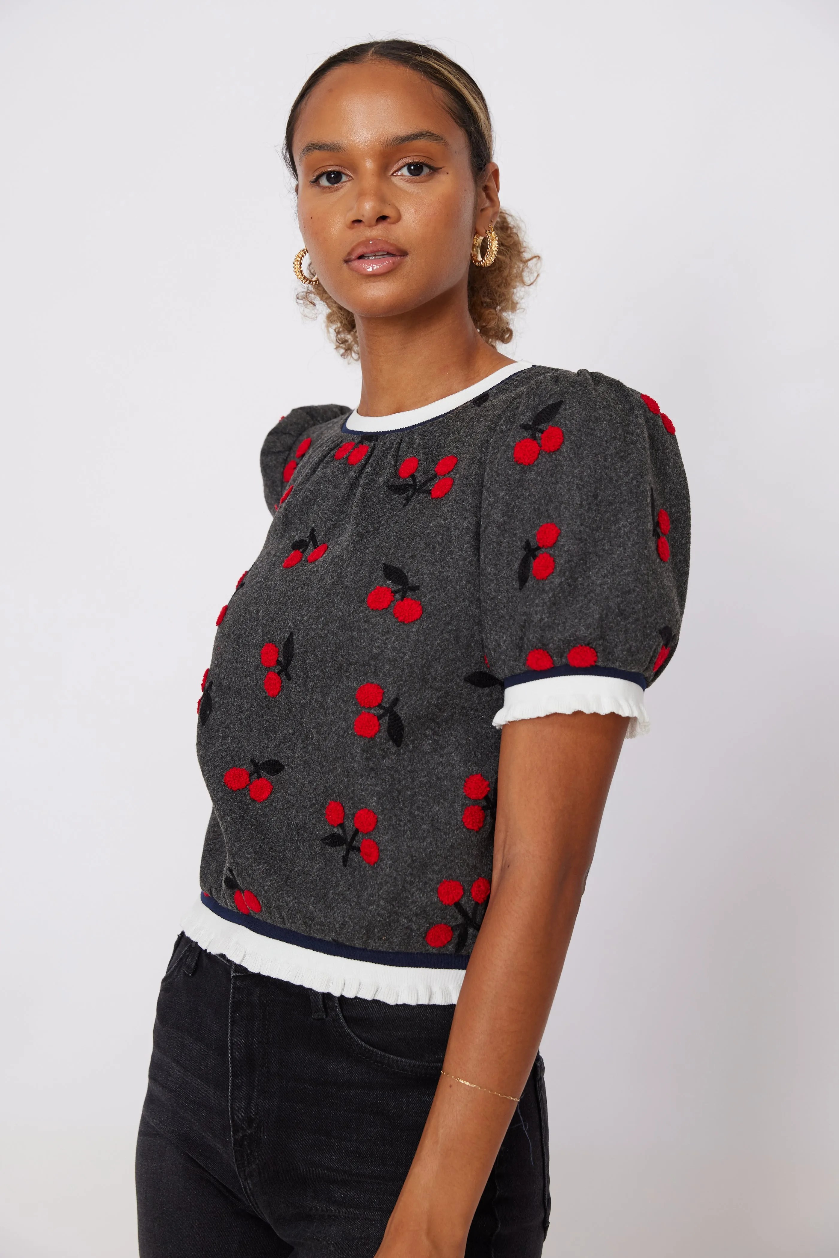 Jemma Cherry Knit Top sold by fab'rik product image thumbnail 3