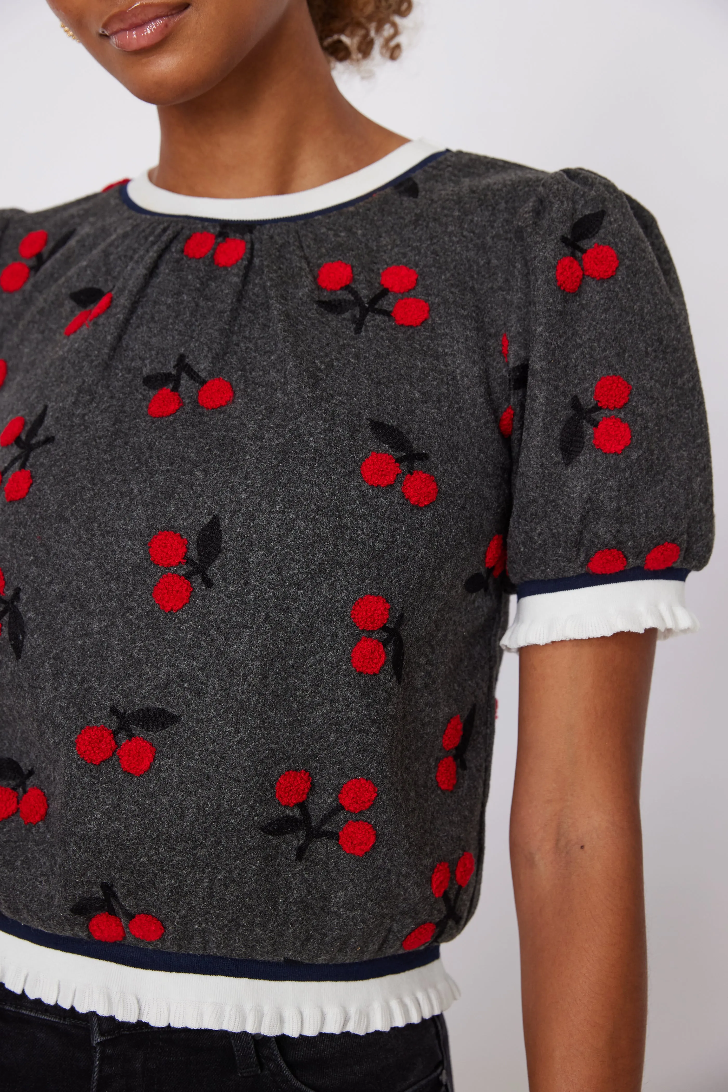 Jemma Cherry Knit Top sold by fab'rik product image thumbnail 2