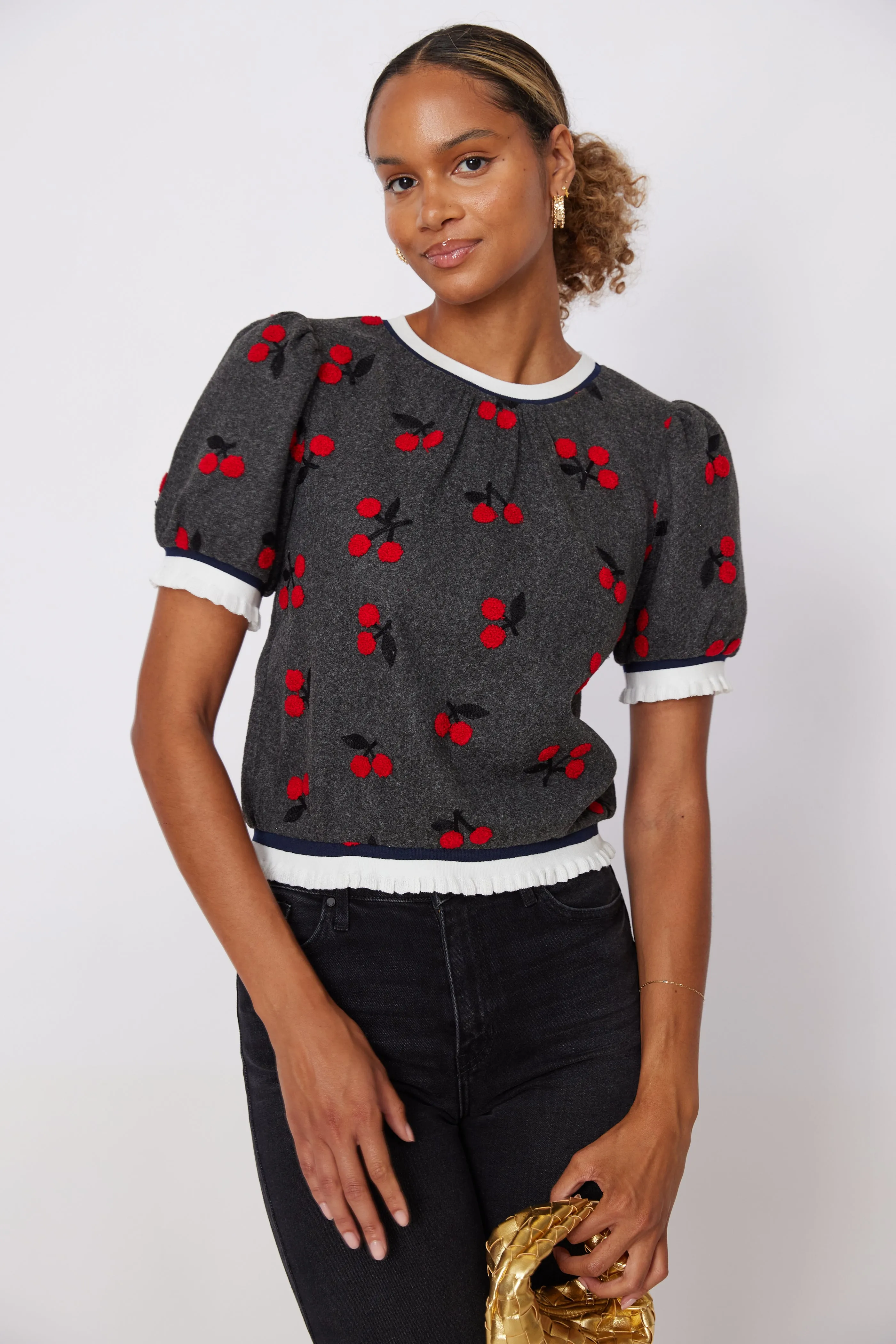 Jemma Cherry Knit Top sold by fab'rik