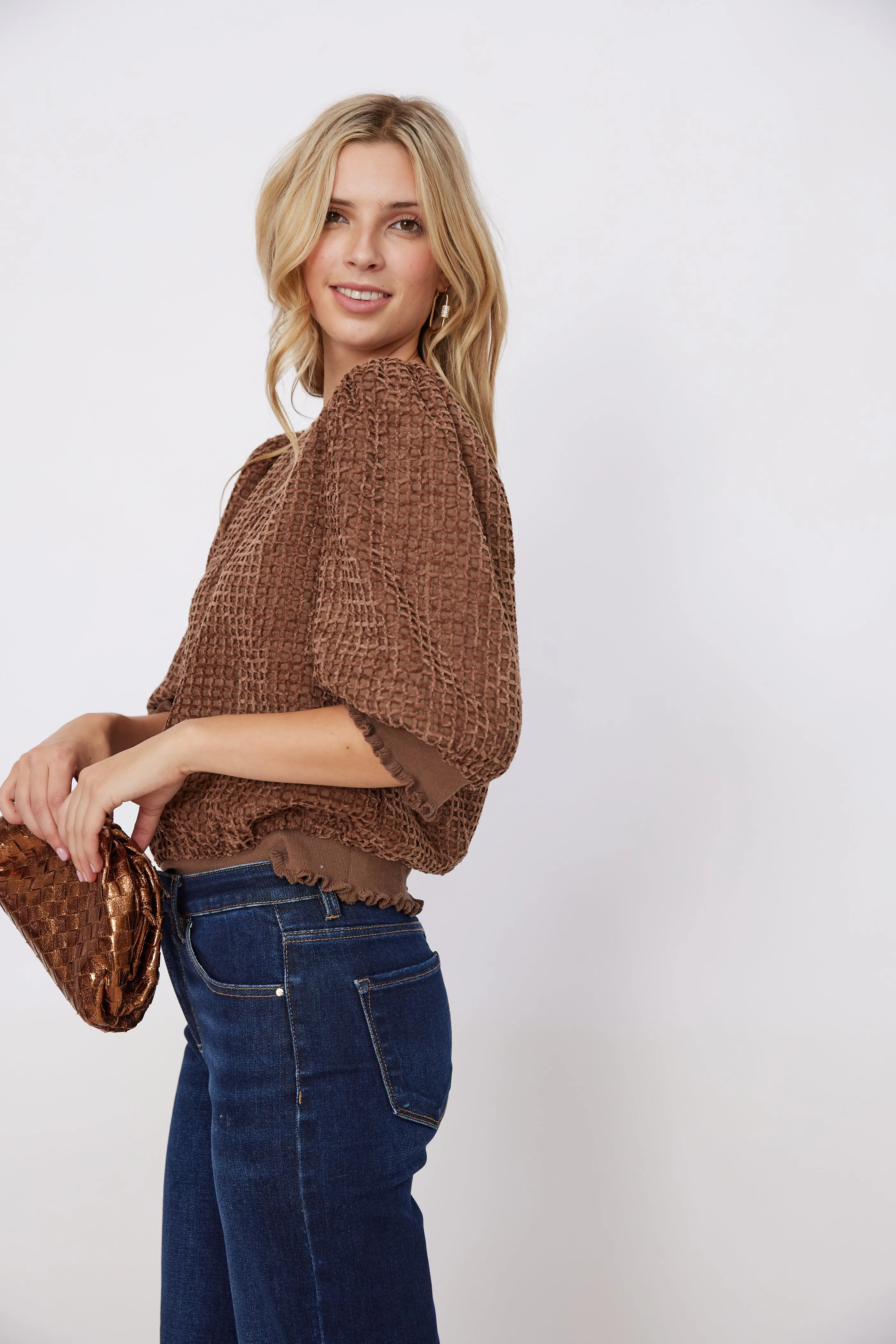 Abi Textured Puff Sleeve Top sold by fab'rik product image thumbnail 2