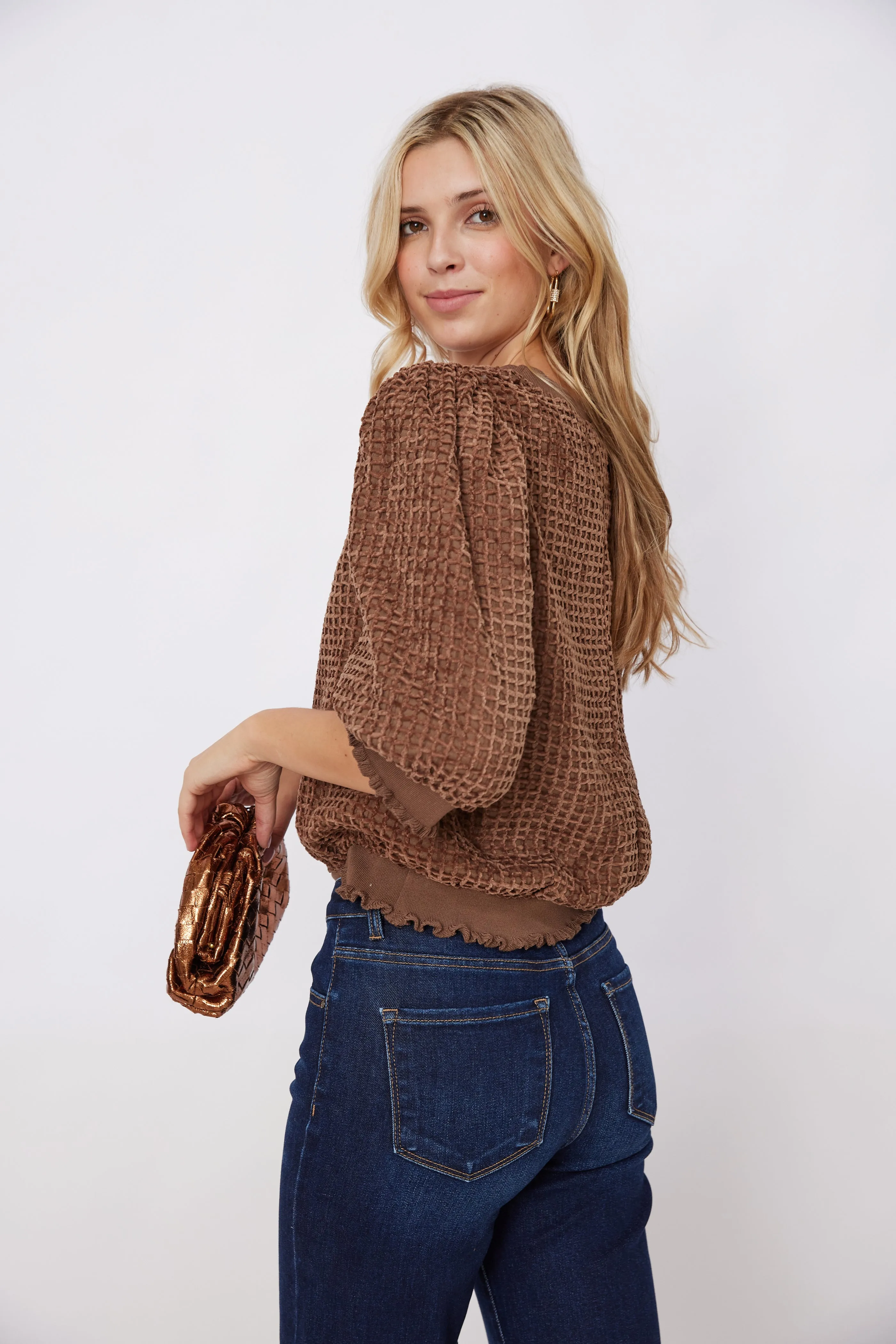 Abi Textured Puff Sleeve Top sold by fab'rik product image thumbnail 4