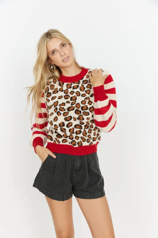 Chanelle Animal Print Sweater sold by fab'rik