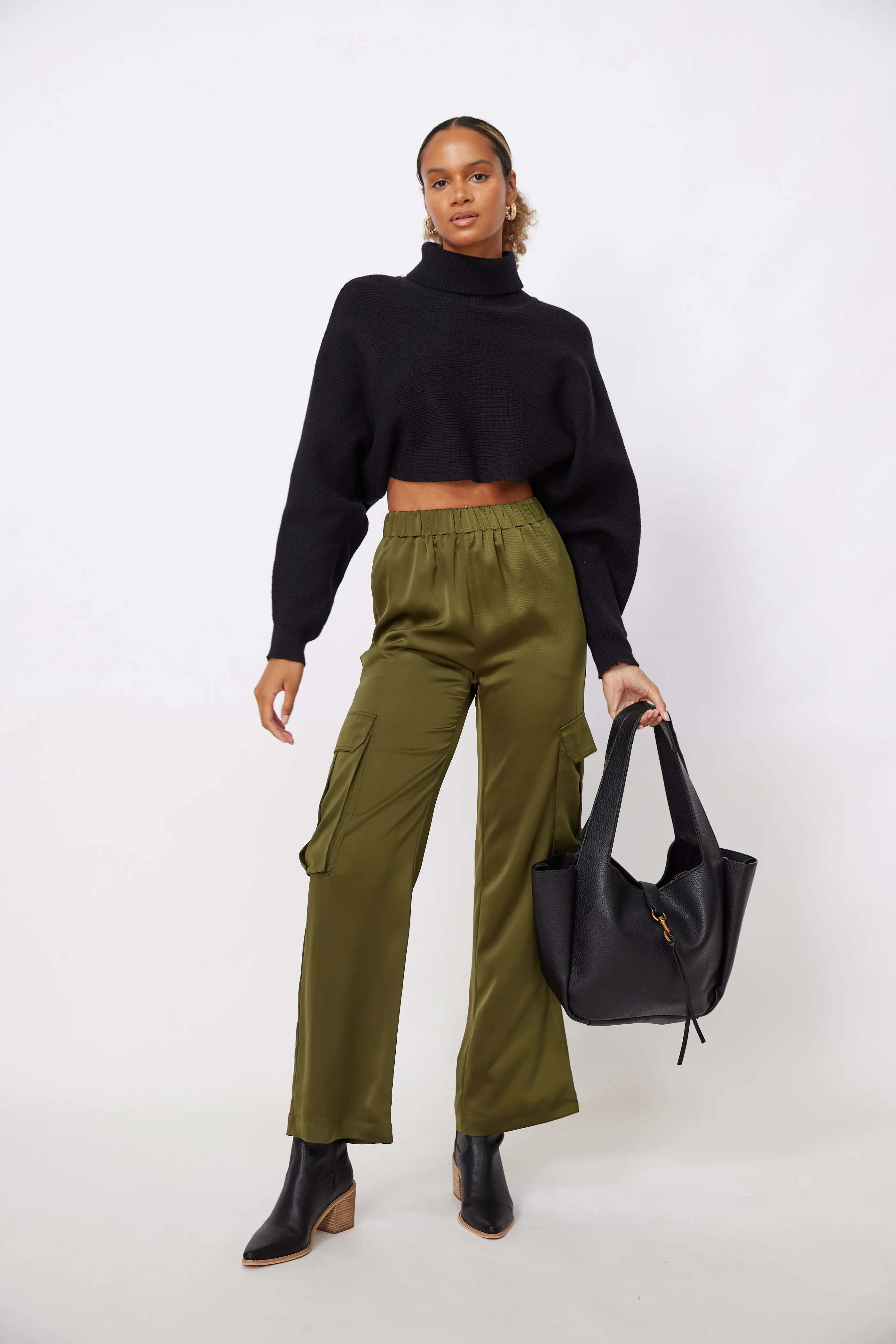 Jamal Elastic Waist Cargo Pants sold by fab'rik