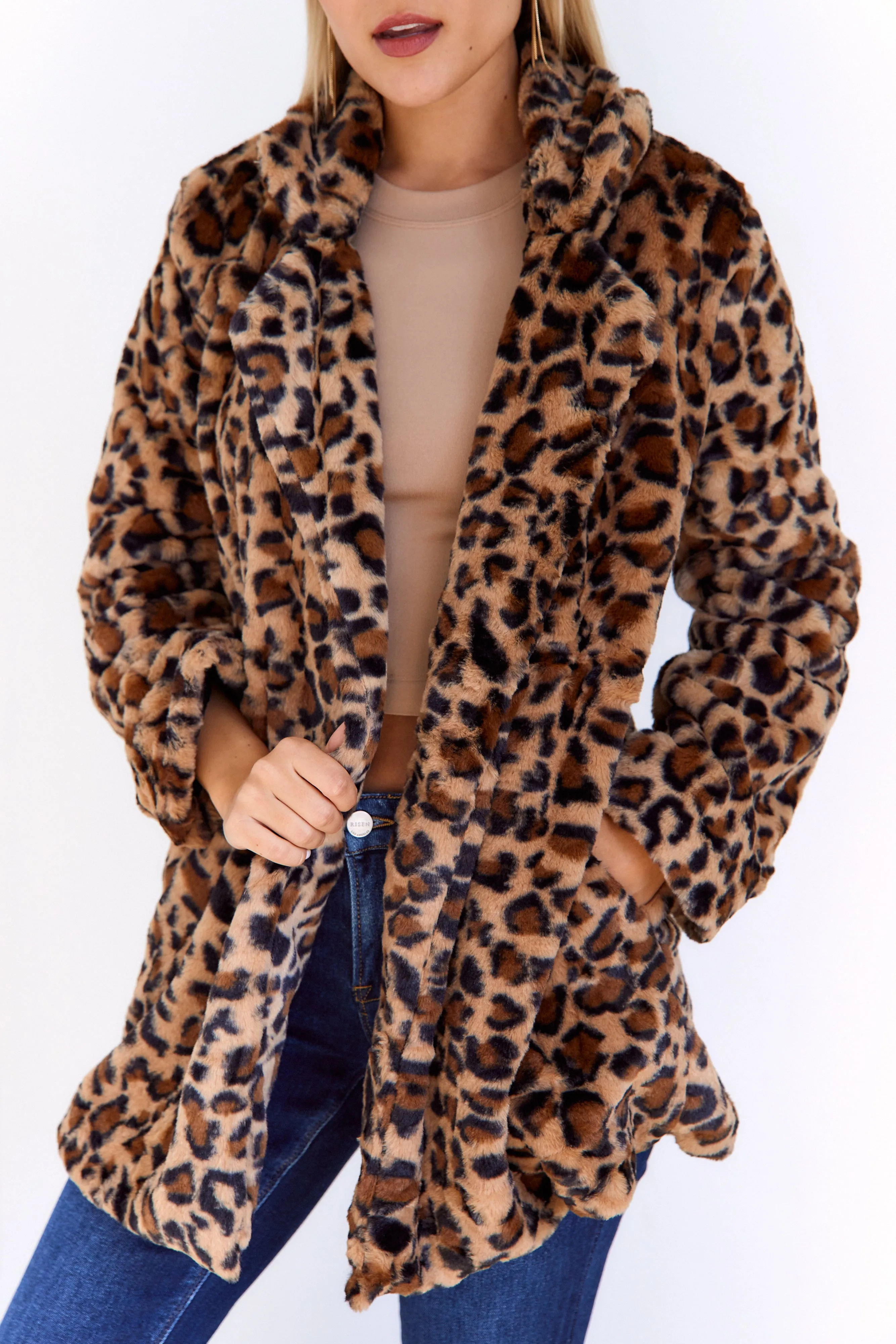 SALE - Kendall Faux Fur Cheetah Long Coat sold by fab'rik product image thumbnail 3