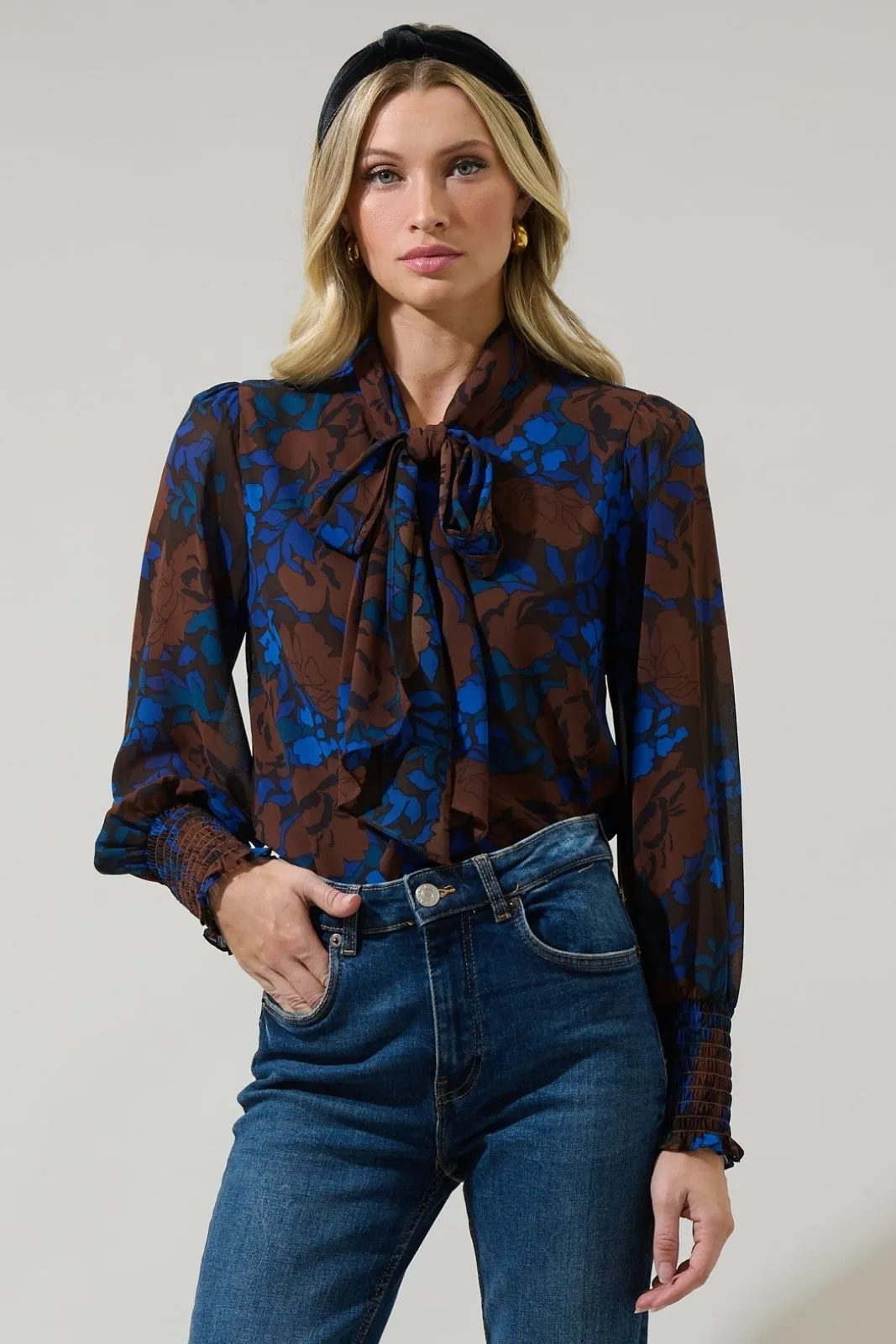 SALE - Cora Tie Neck Blouse sold by fab'rik product image thumbnail 2