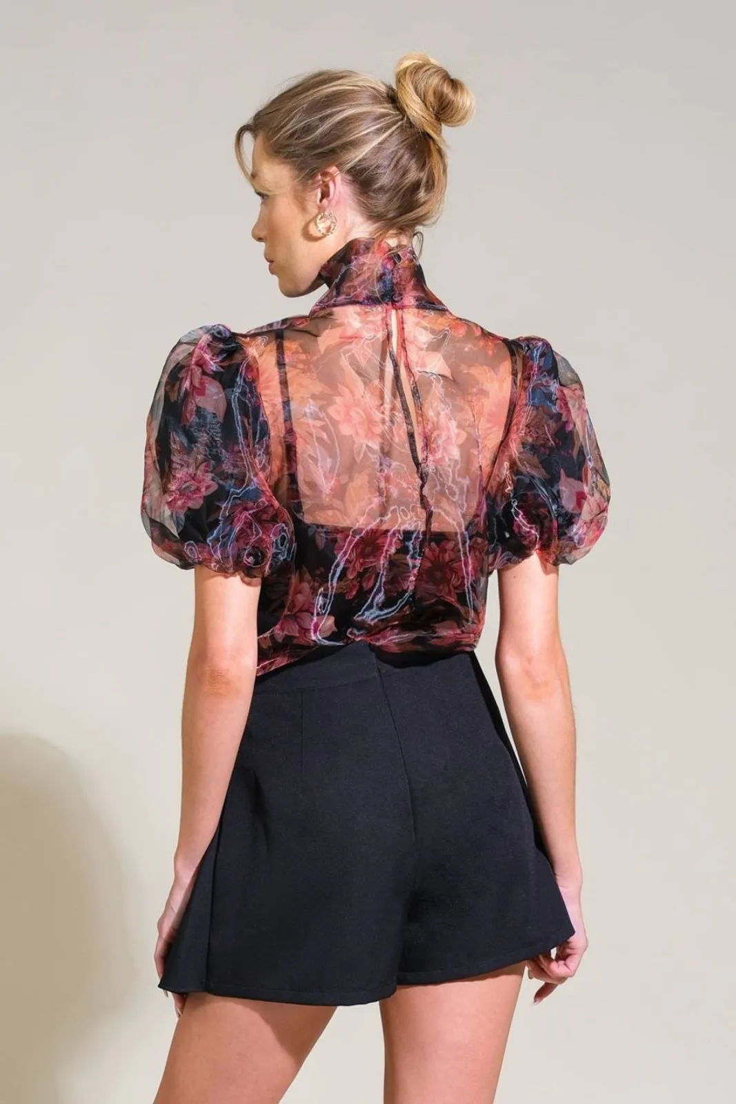 SALE - Piper Print Organza Puff Sleeve Blouse sold by fab'rik product image thumbnail 2