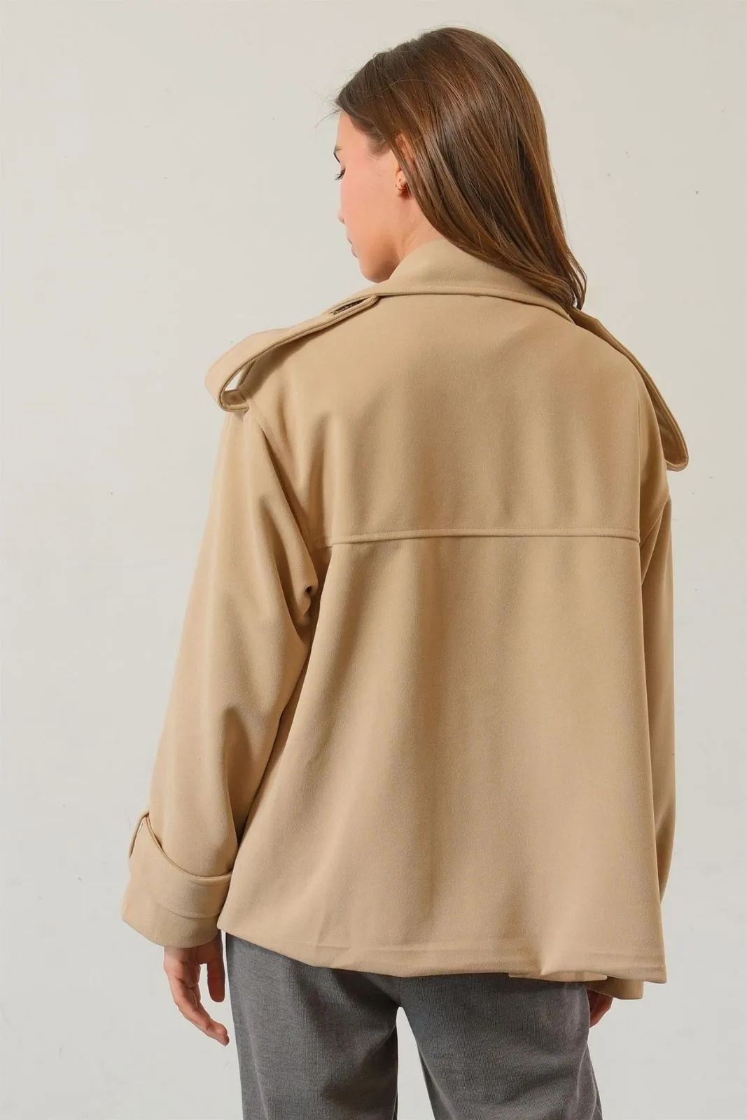 Scarlett Double Breasted Short Trench Coat sold by fab'rik product image thumbnail 3