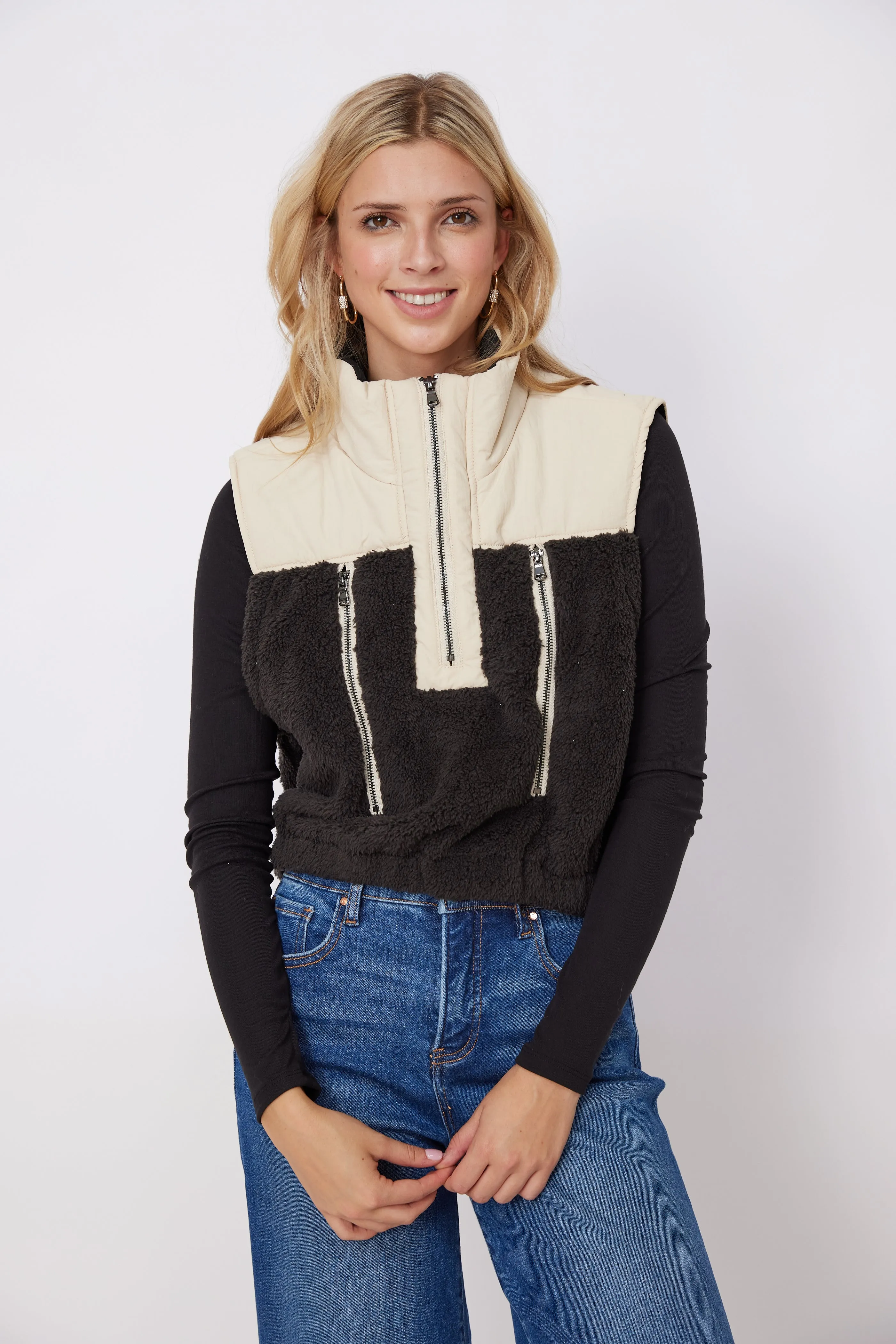 SALE - Burgess Half Zip Sherpa Vest sold by fab'rik product image thumbnail 3