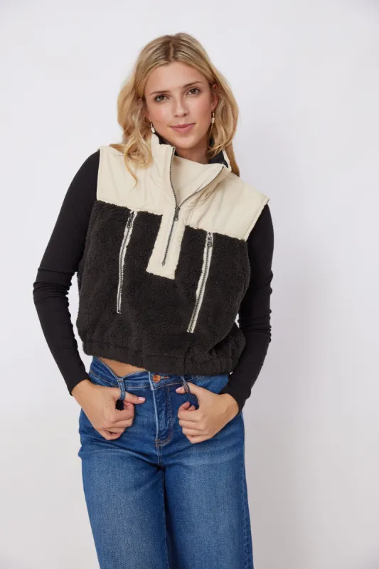 SALE - Burgess Half Zip Sherpa Vest sold by fab'rik