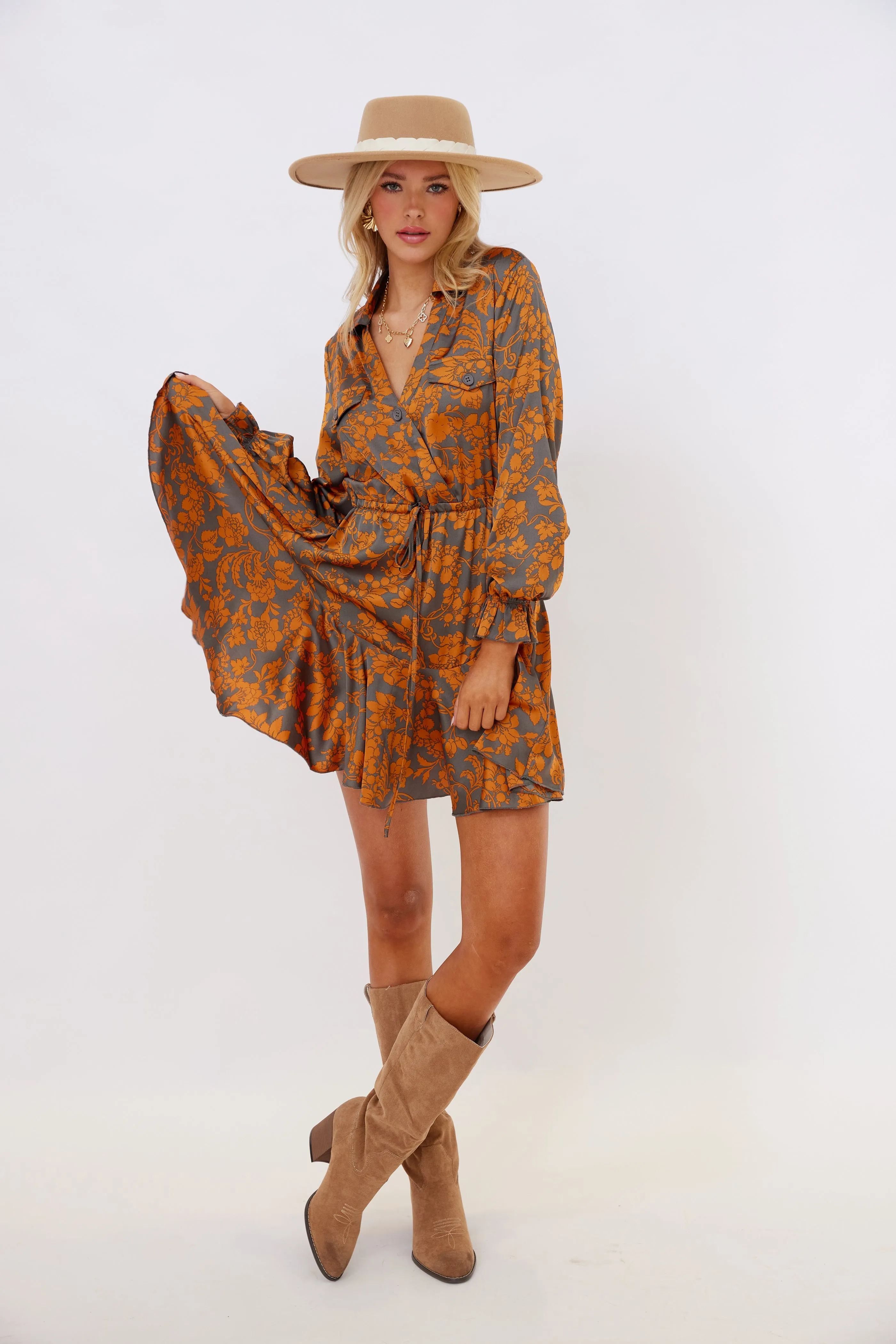 SALE - Erin Printed Long Sleeve Mini Dress sold by fab'rik product image thumbnail 4