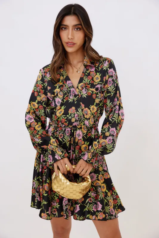 SALE - Brett Printed Long Sleeve Mini Dress sold by fab'rik
