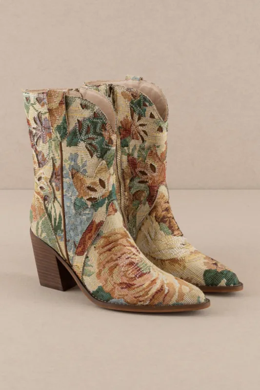 SALE - Sorrel-Flora Floral Tapestry Print Boots sold by fab'rik