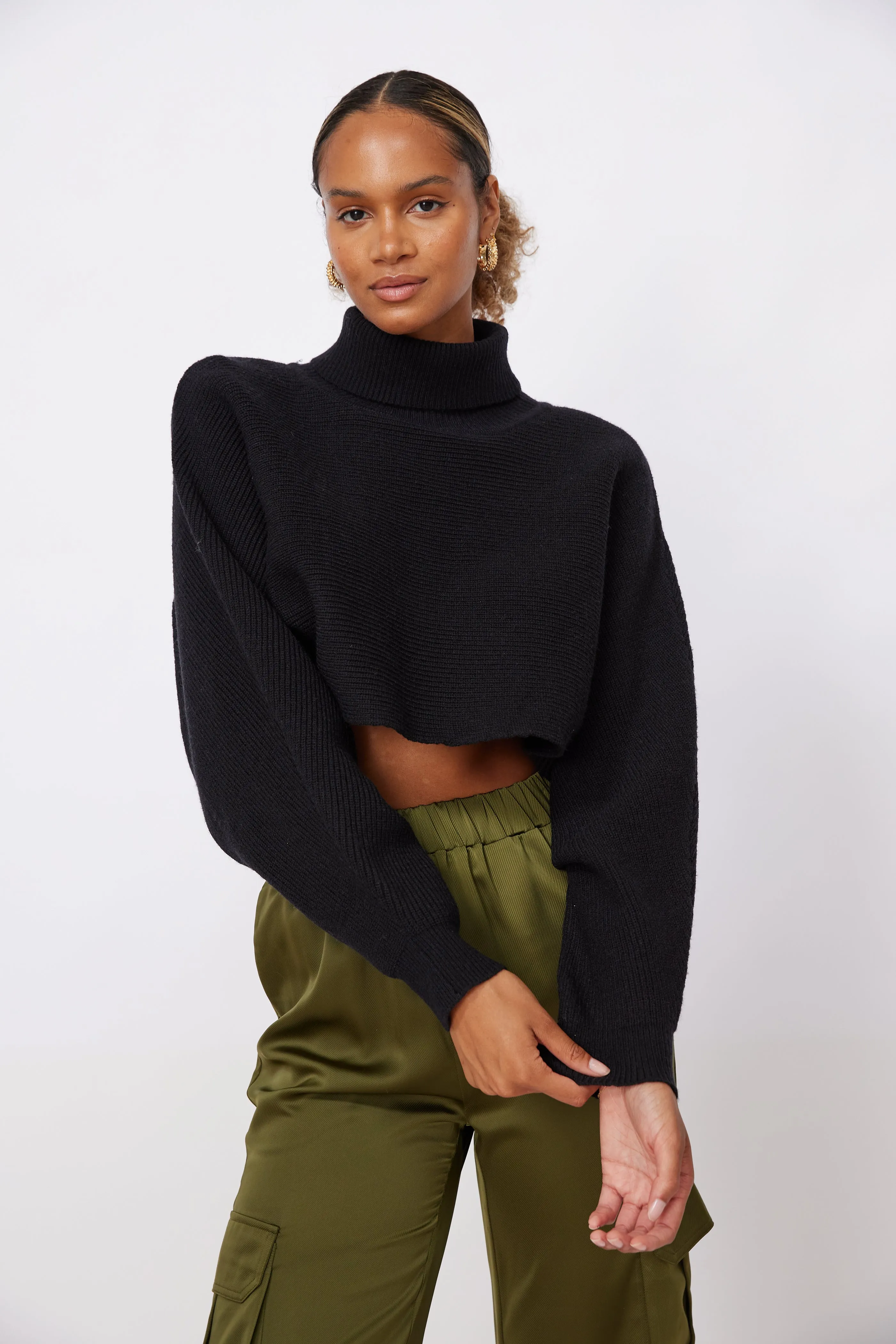 Shelton Cropped Turtleneck Sweater sold by fab'rik