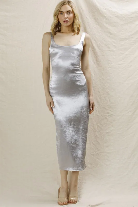 Hanna Fitted Metallic Dress sold by fab'rik