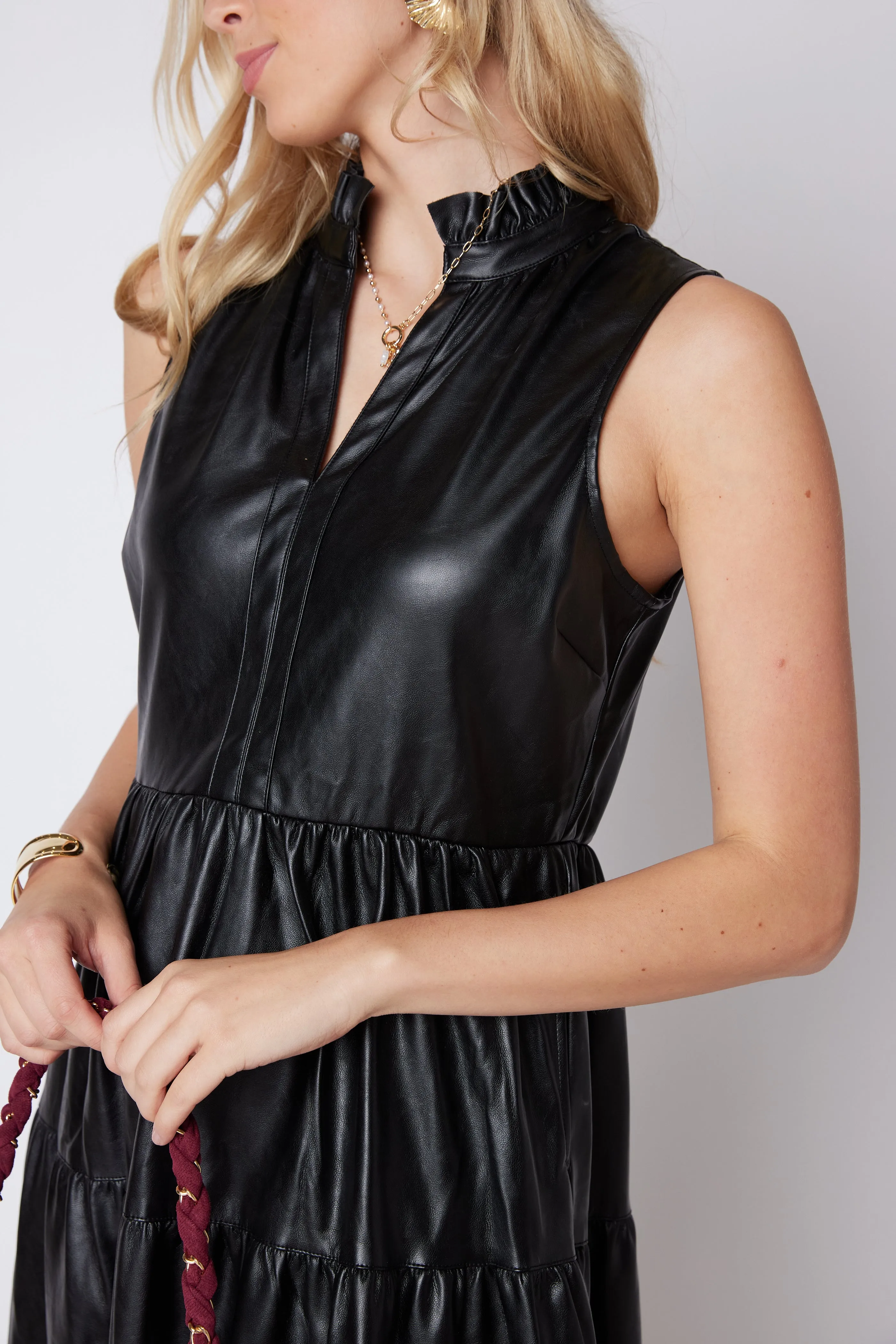 SALE - Villa Faux Leather Tiered Midi Dress sold by fab'rik product image thumbnail 2