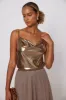 SALE - Kylie Metallic Cowl Neck Tank sold by fab'rik