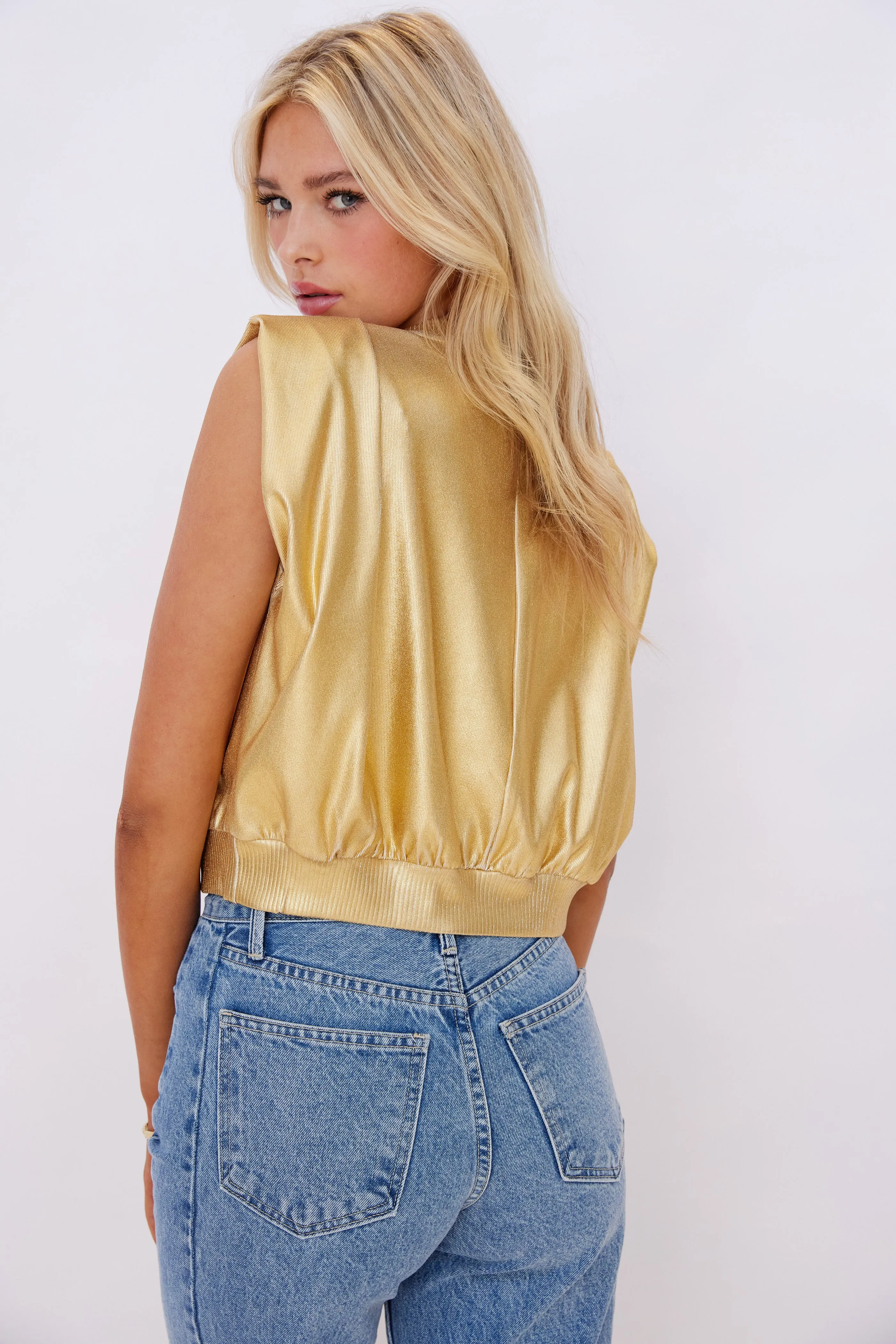 SALE - Klein Metallic Shoulder Pad Top sold by fab'rik product image thumbnail 4
