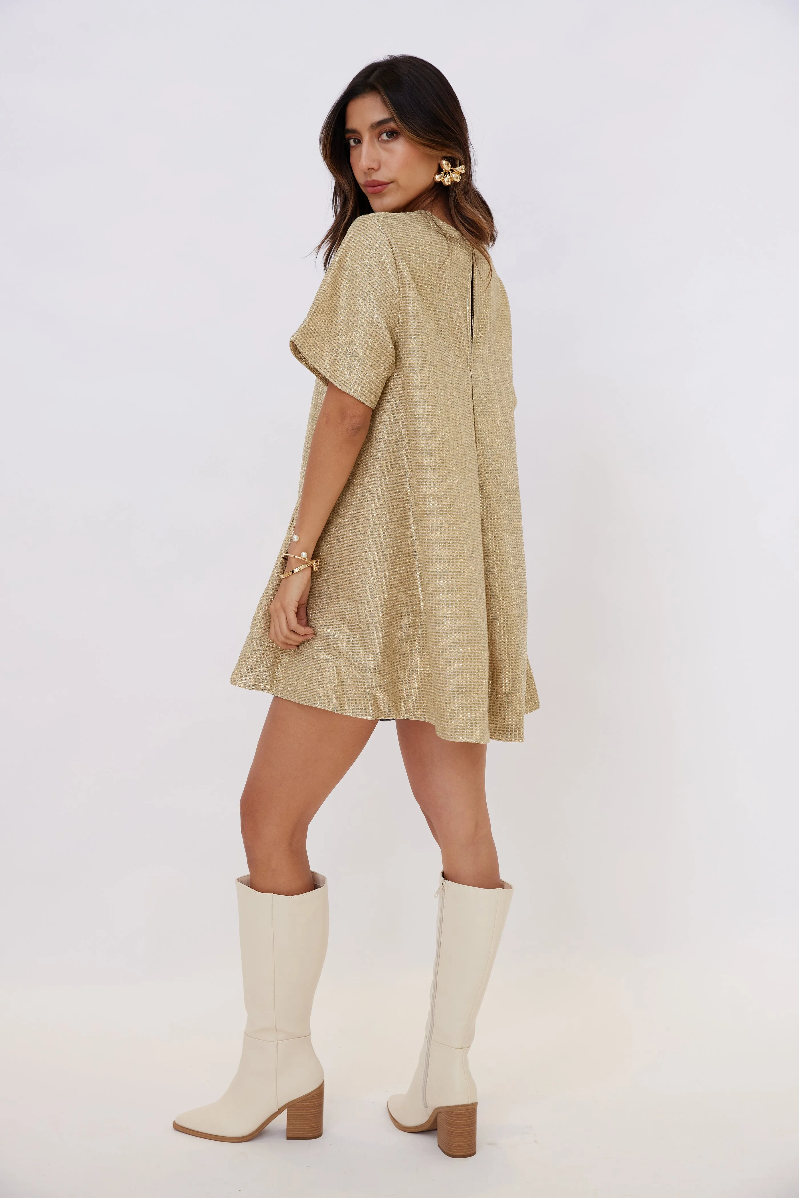 Bates Short Sleeve Metallic Dress sold by fab'rik product image thumbnail 4