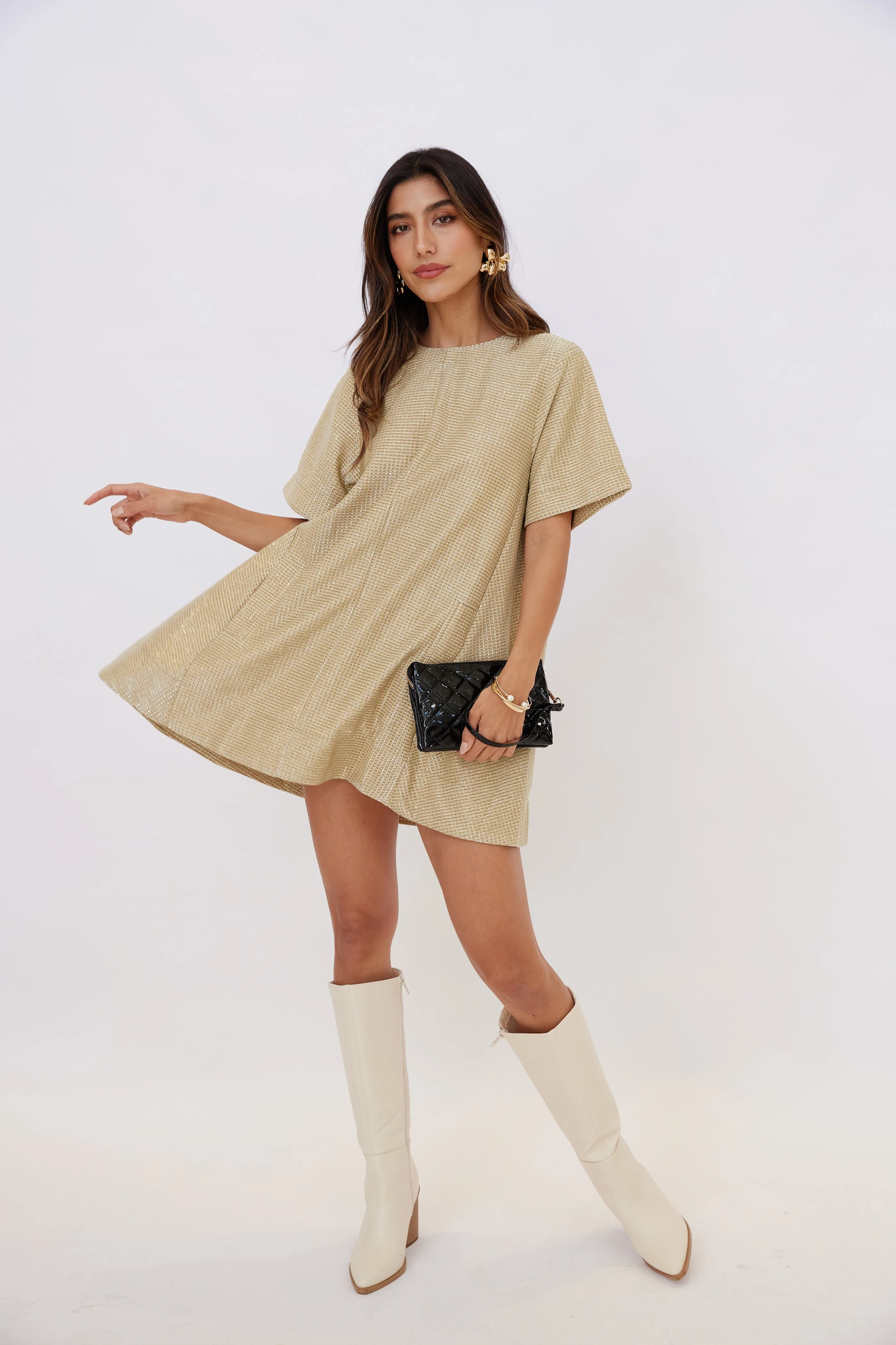 Bates Short Sleeve Metallic Dress sold by fab'rik product image thumbnail 2