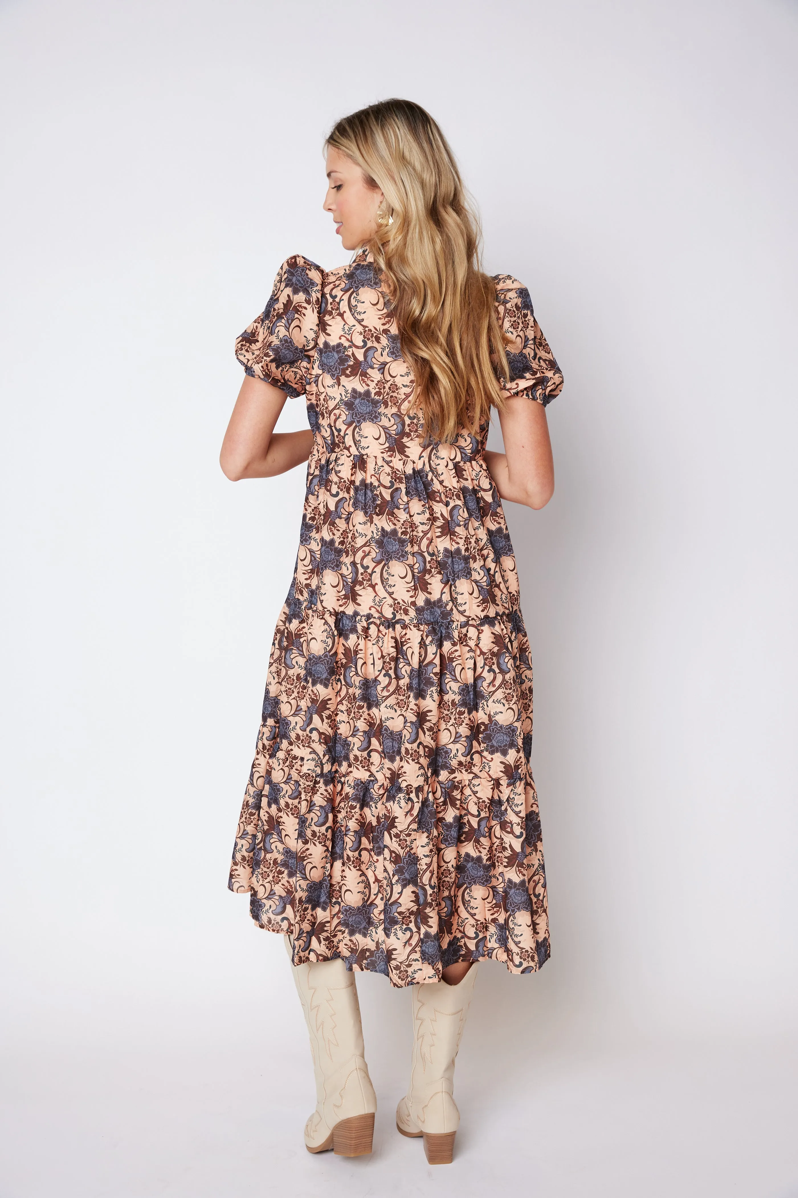 SALE - Kaylee Printed Puff Sleeve Midi Dress sold by fab'rik product image thumbnail 4