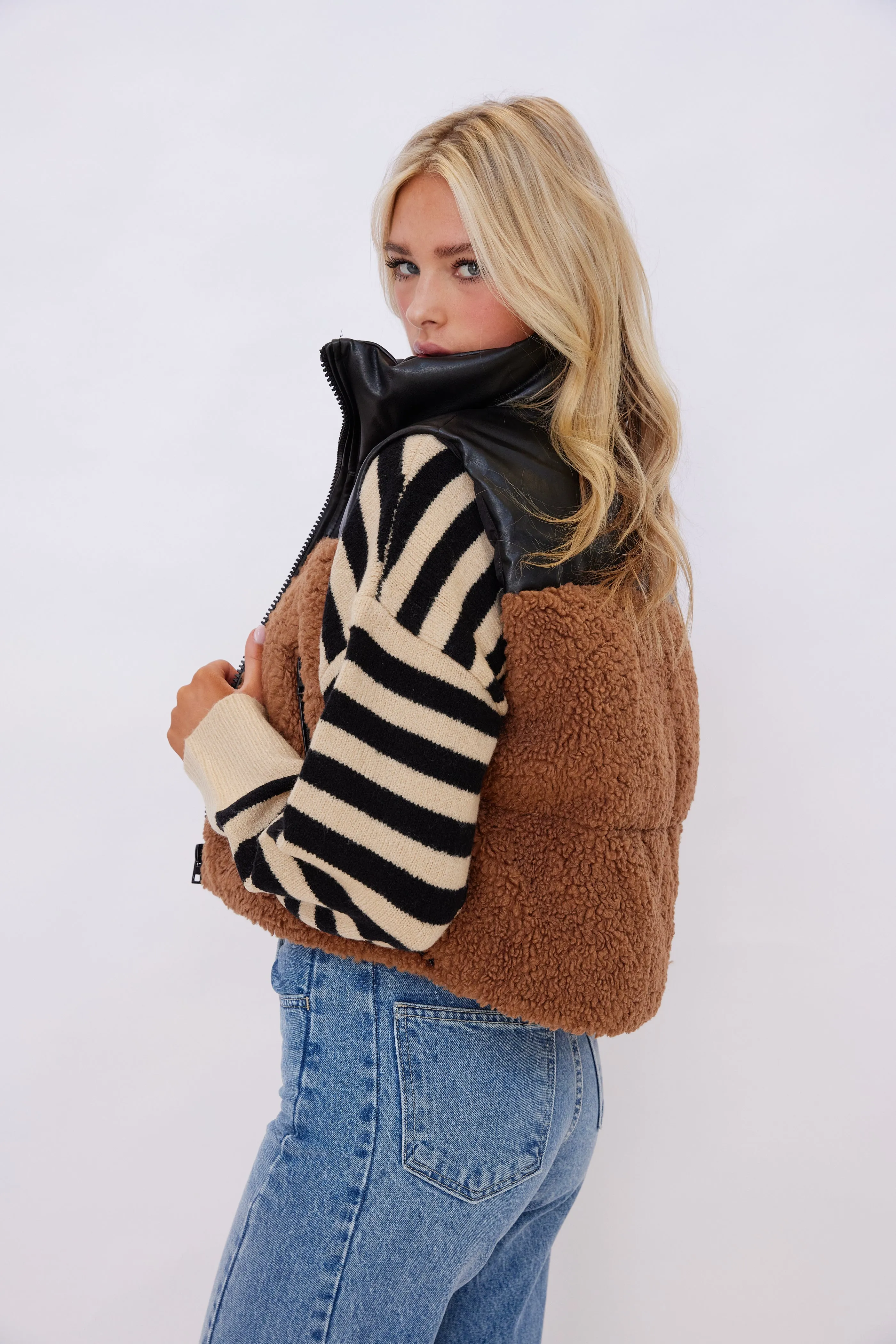 Maddox Color Block Sherpa Vest sold by fab'rik product image thumbnail 3