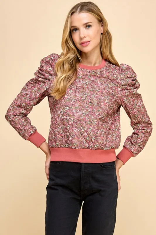 SALE - Scott Puff Sleeve Printed Sweater sold by fab'rik