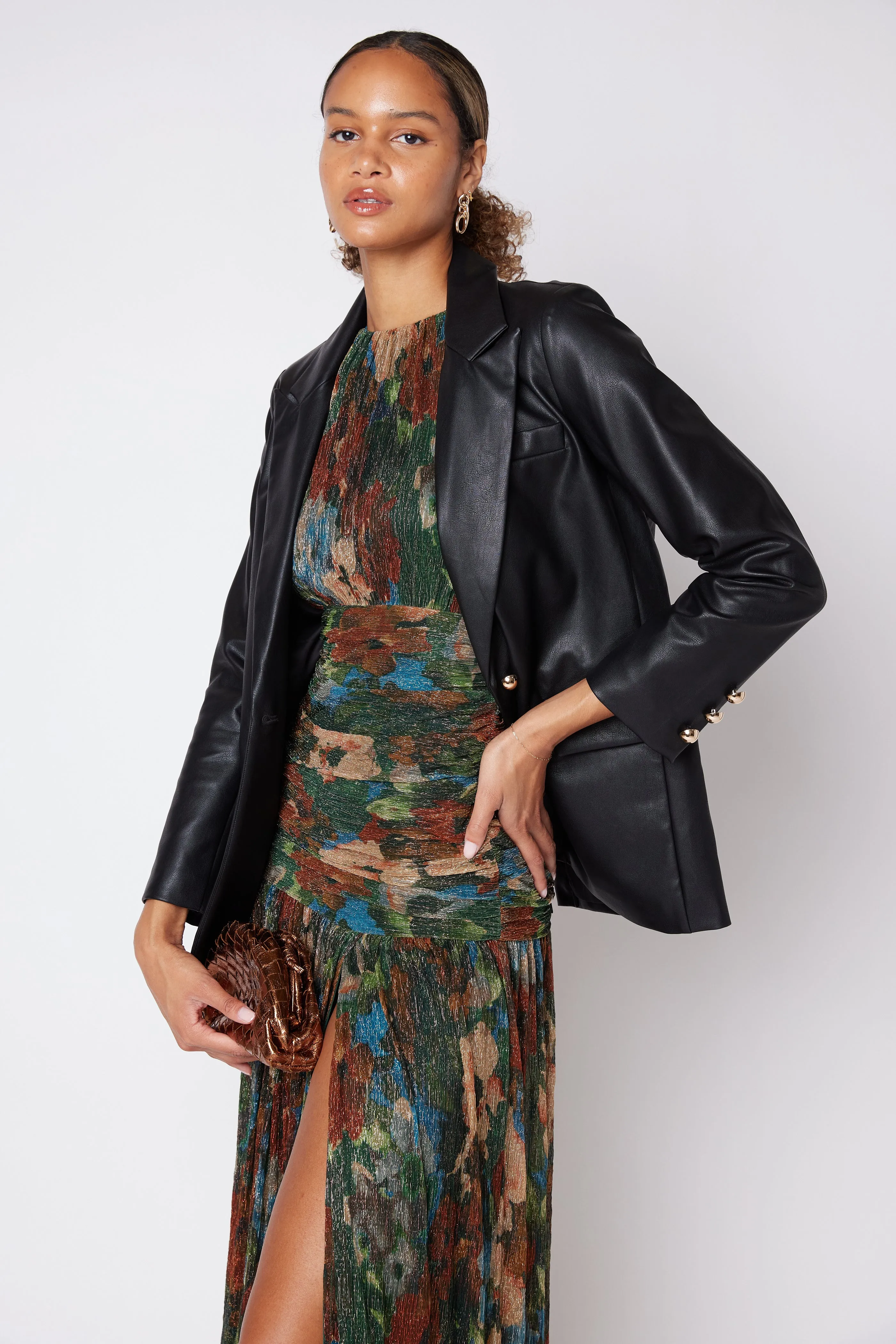 Kasey Faux Leather Boyfriend Blazer sold by fab'rik product image thumbnail 3