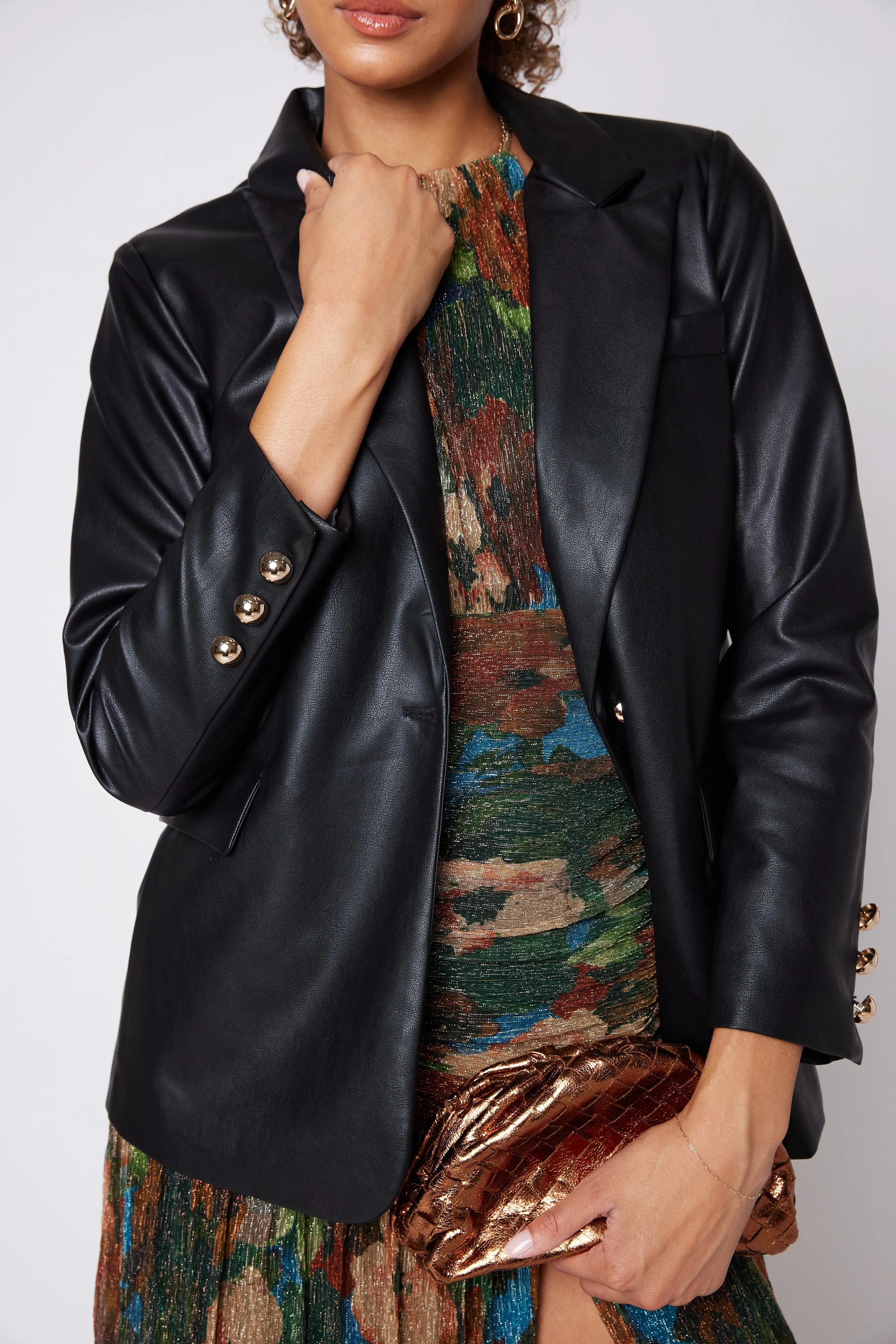 Kasey Faux Leather Boyfriend Blazer sold by fab'rik product image thumbnail 2