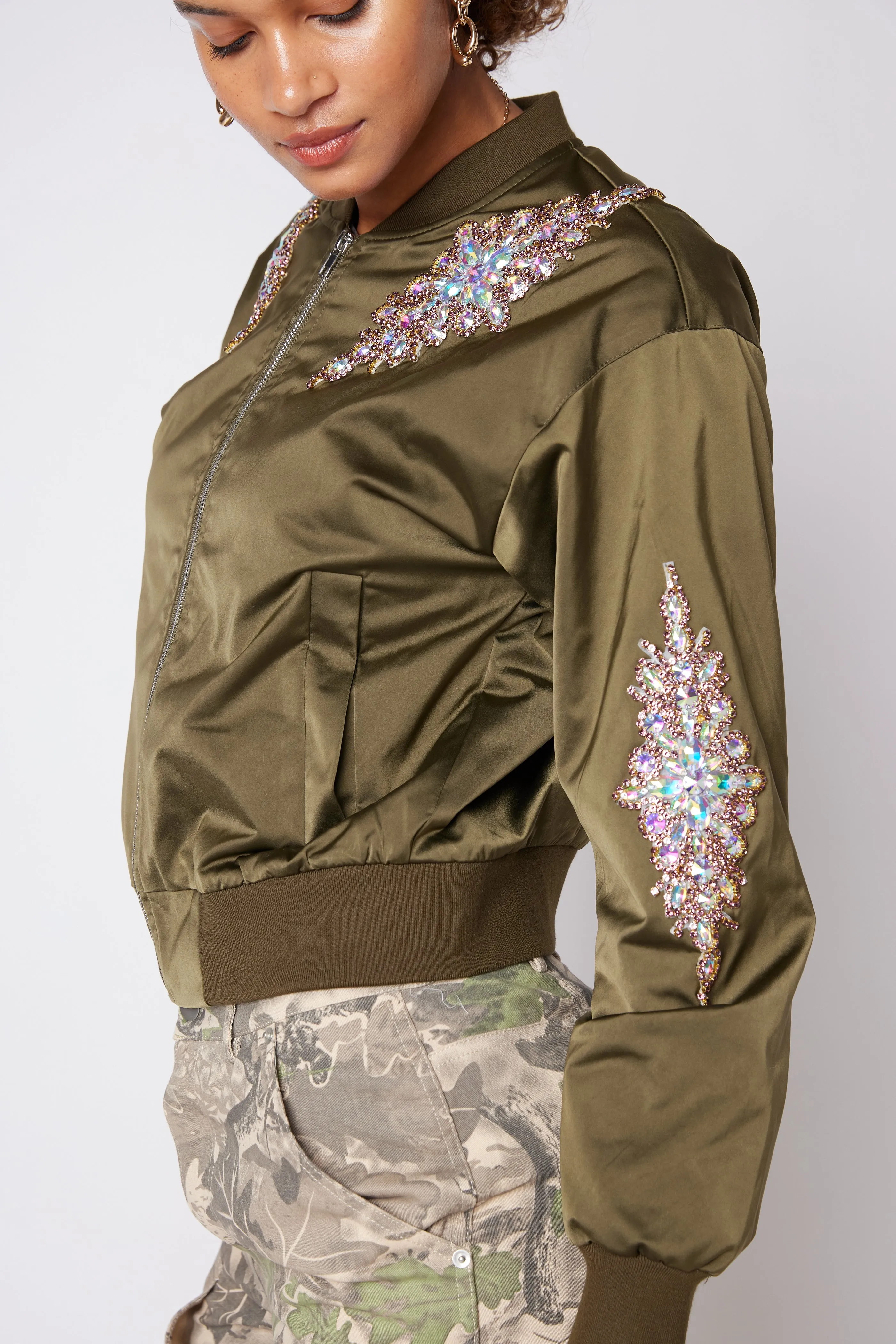 SALE - Nathan Jeweled Embellished Bomber Jacket sold by fab'rik product image thumbnail 3