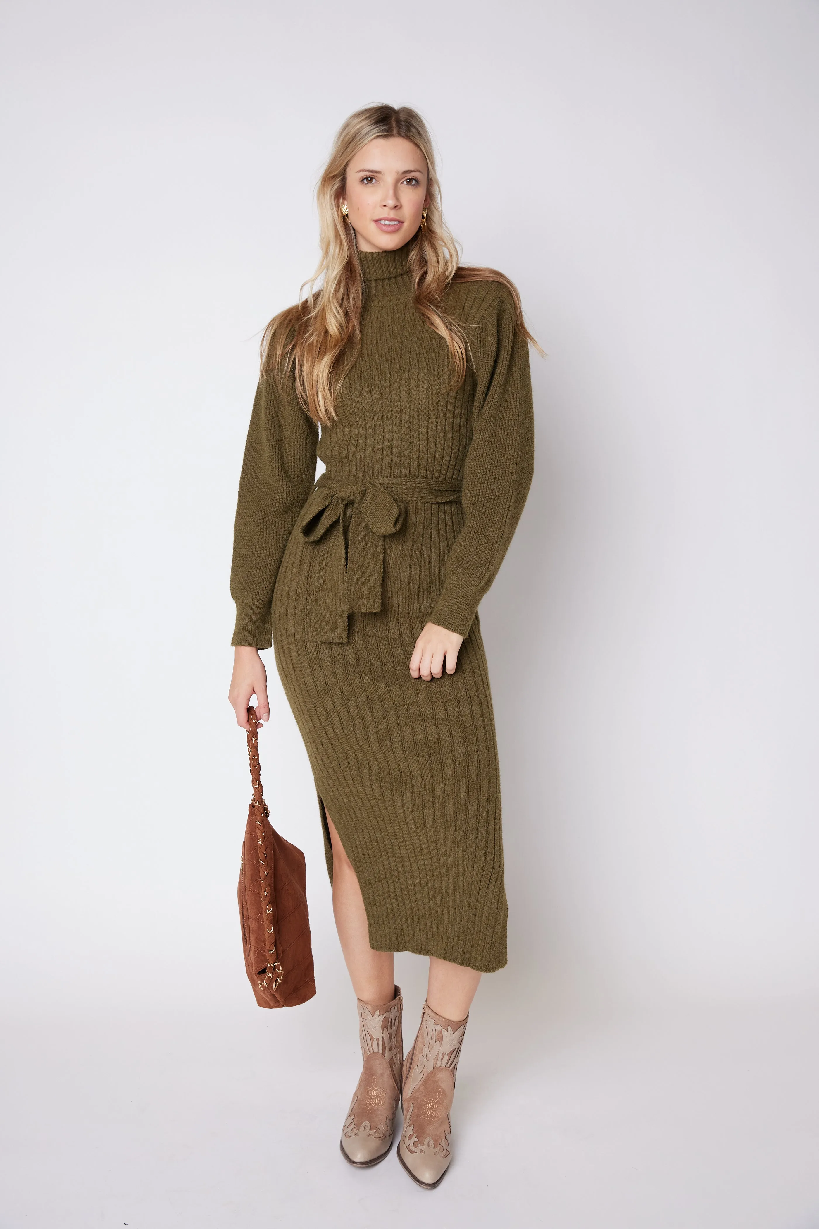 SALE - James Turtleneck Tie Waist Sweater Dress sold by fab'rik product image thumbnail 4