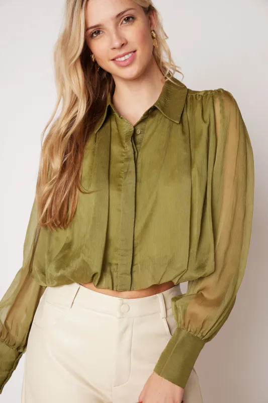 SALE - Juliet Bubble Hem Chiffon Blouse sold by fab'rik