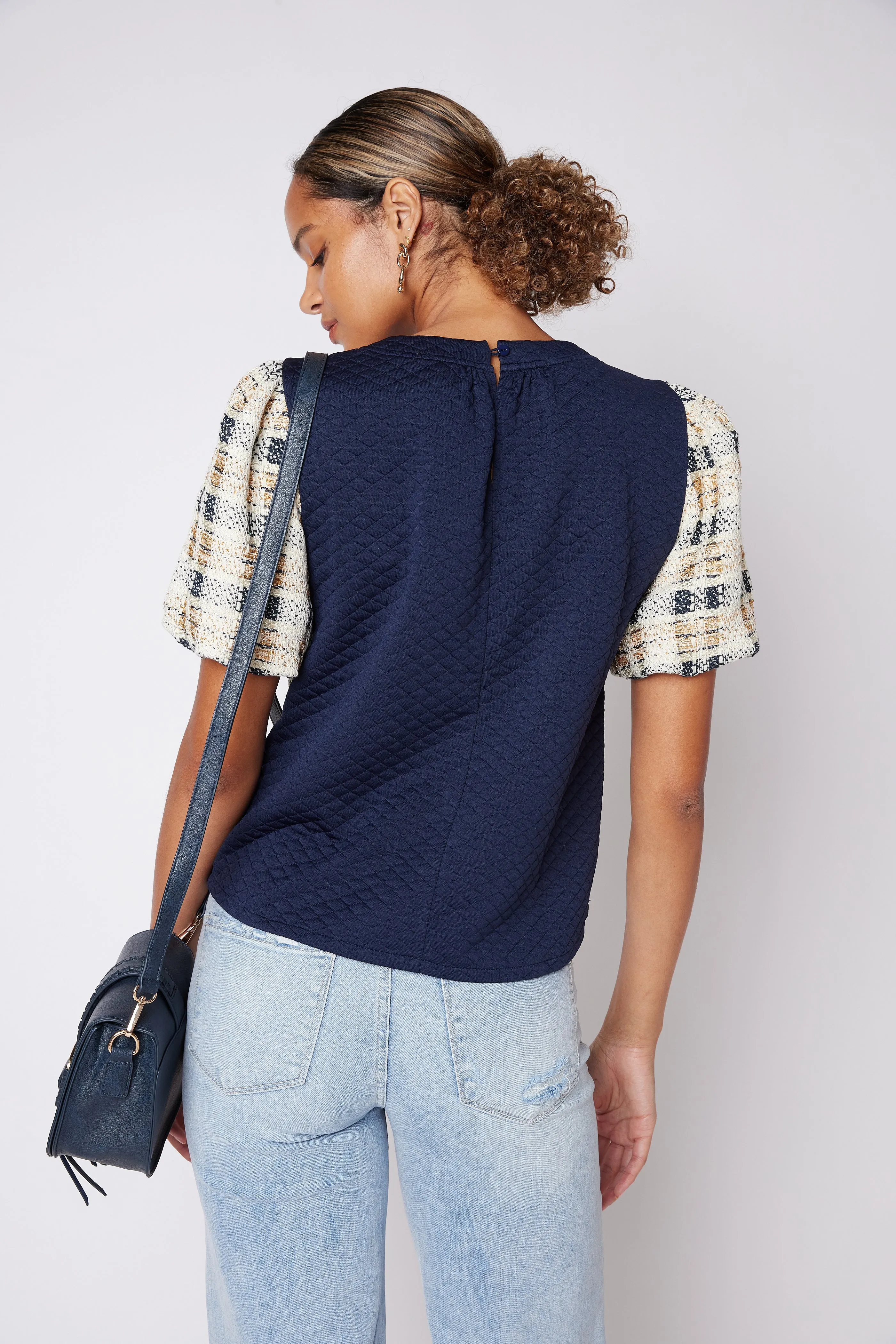 SALE - Juliet Plaid Puff Sleeve Top sold by fab'rik product image thumbnail 4